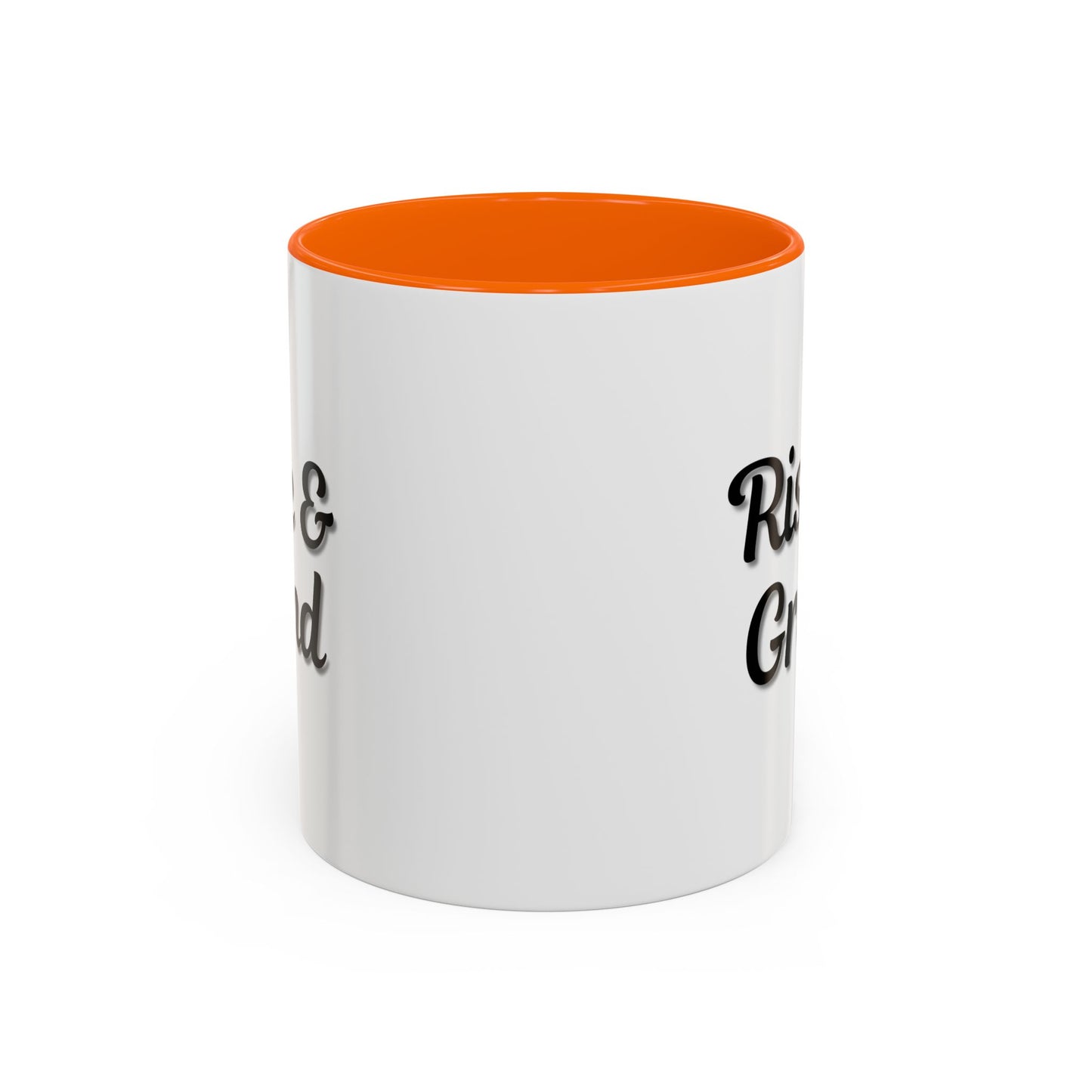 Rise & Grind Coffee Mug – Motivational Black Accent Mug for Daily Inspiration