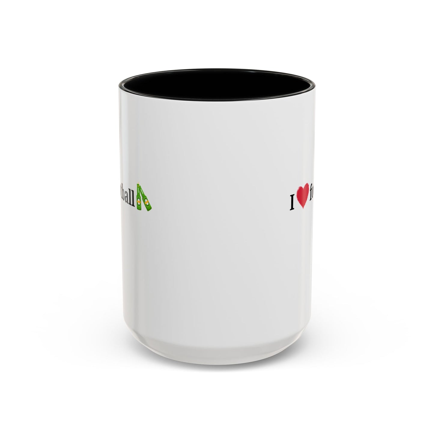 I Love Football Accent Coffee Mug, Perfect Gift for Sports Lovers, Football Enthusiasts, Unique Mug for Game Days, Home or Office Decor