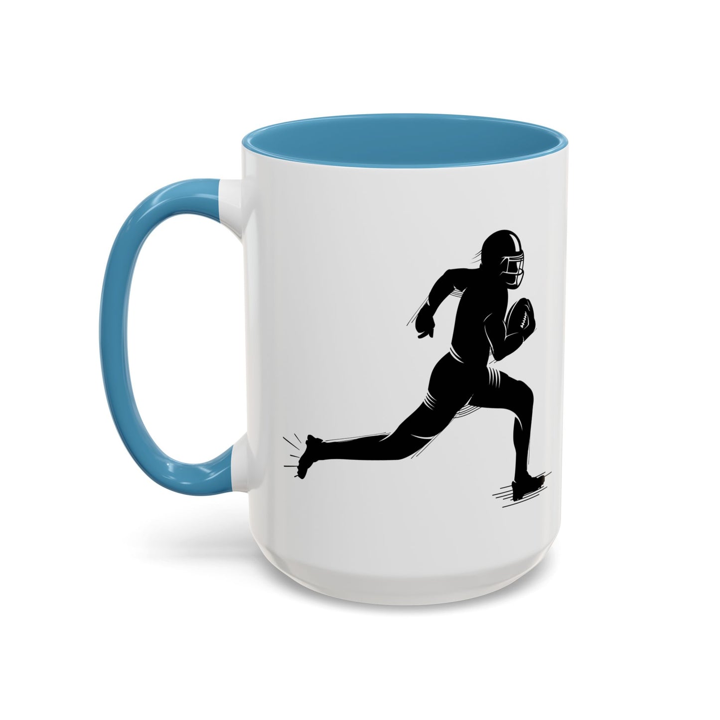 Football Player Themed Accent Coffee Mug, Sports Fan Gift, Unique Mug for Athletes, Coffee Lover, Game Day Essential