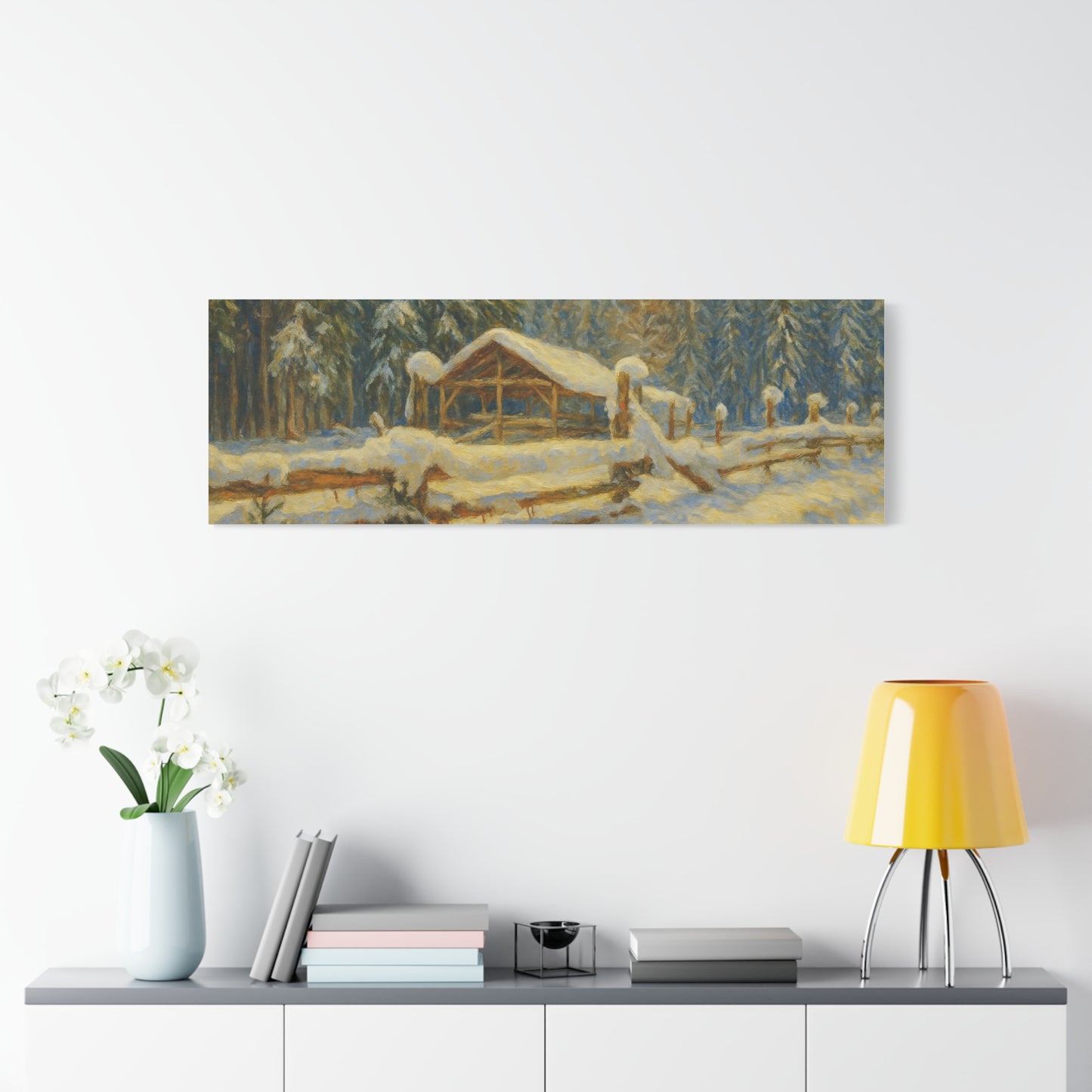 Canvas Wall Art, Winter Landscape Print, Home Decor, Rustic Art, Gift for Nature Lovers, Holiday Decoration