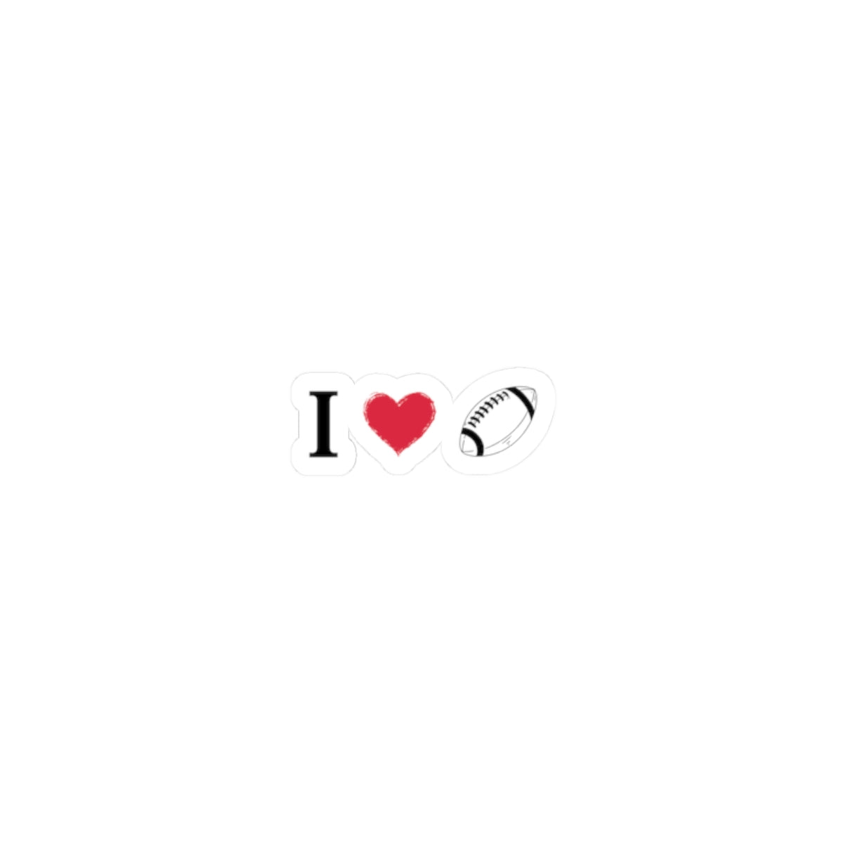 I Love Football -Cut Stickers | Sports Love Decals, Laptop Stickers, Gift for Football Fans, Sticker for Sports Enthusiasts, Home Decor