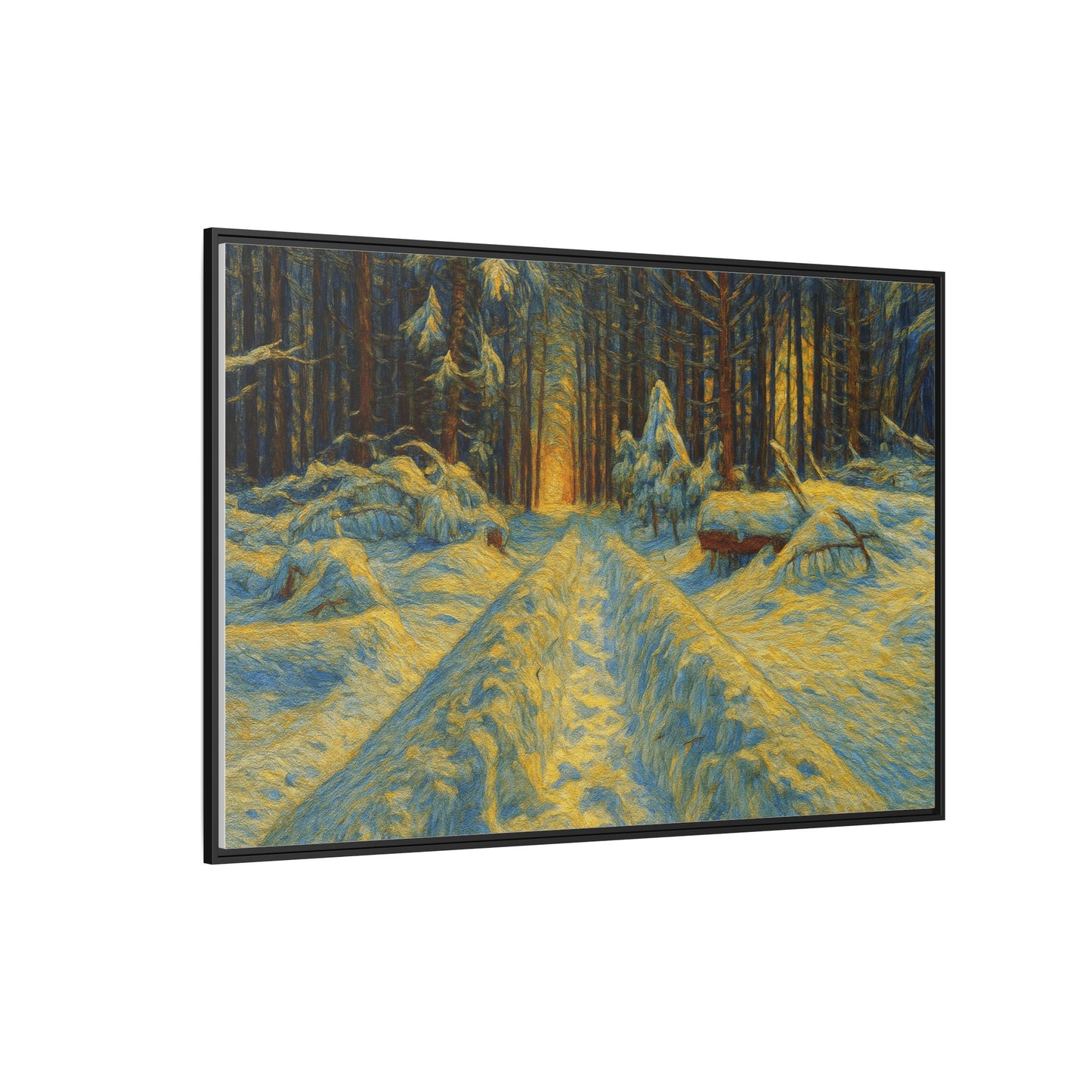 Canvas Art, Winter Landscape Wall Decor, Nature Lovers Gift, Seasonal Decor, Holiday Wall Art, Cozy Home Decoration, Framed Matte Canvas