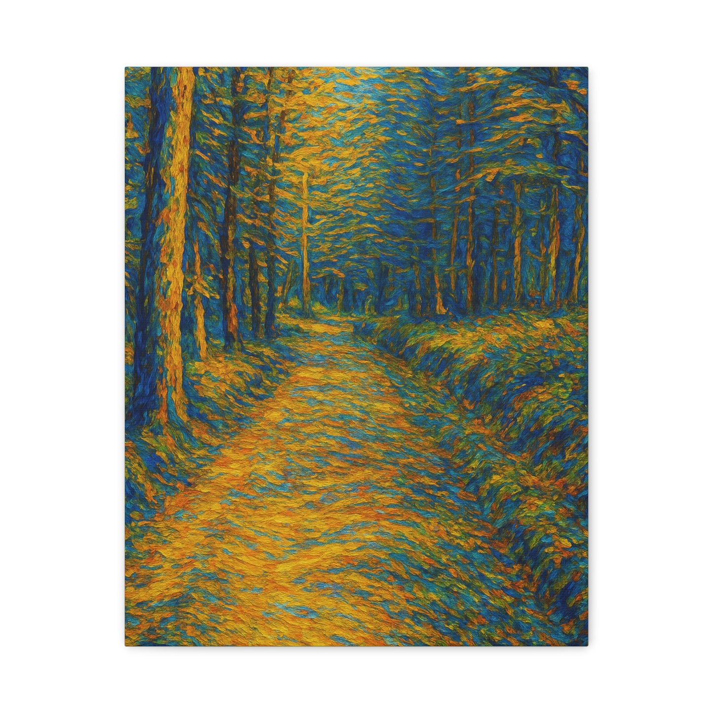 Van Gogh Style Forest Canvas Art | Nature Wall Decor, Home Office Accent, Gift for Nature Lovers, Gallery Wrapped, Living Room Wall Art
