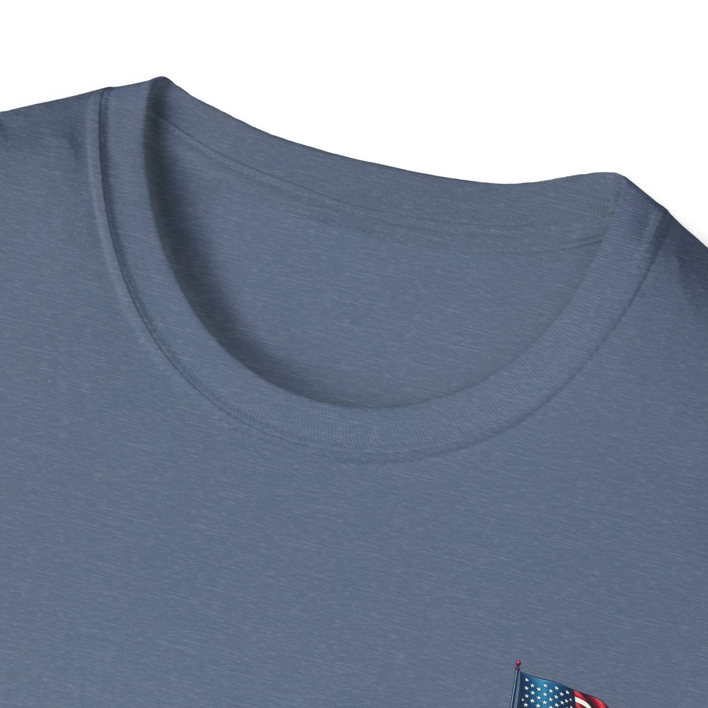 Patriotic Unisex Softstyle T-Shirt, American Flag Tee, USA Pride Shirt, Perfect for Independence Day, Casual Wear