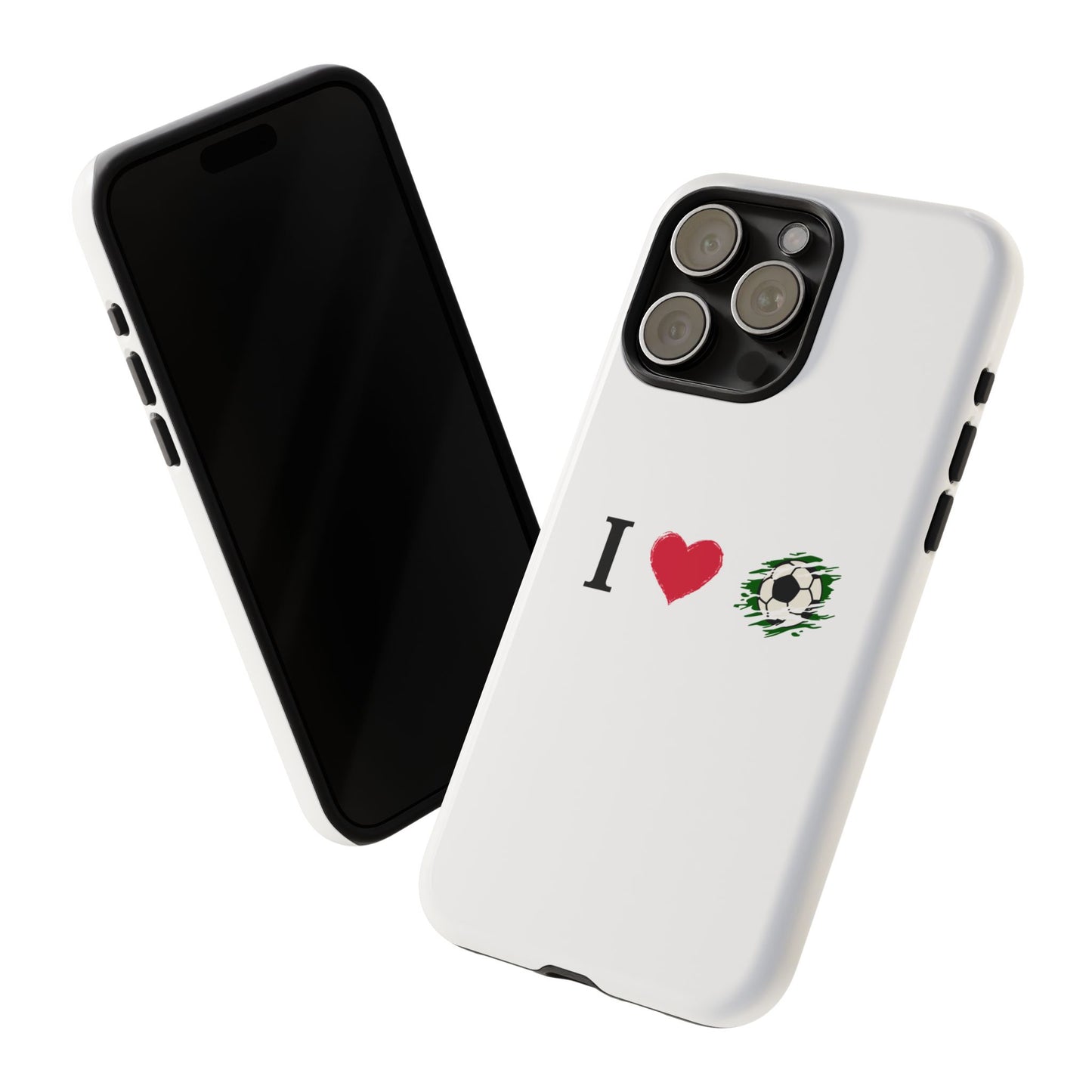 Soccer Phone Case, I Love Soccer, Tough Case Cover, Sporty Phone Accessories, Gift for Soccer Lovers, Unique Soccer Design