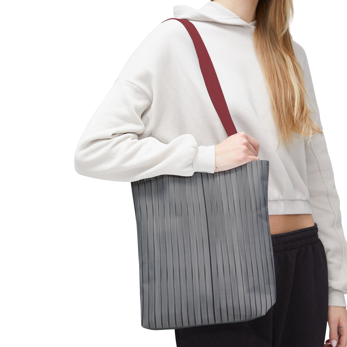 Stylish Gray Striped Tote Bag for Everyday Use
