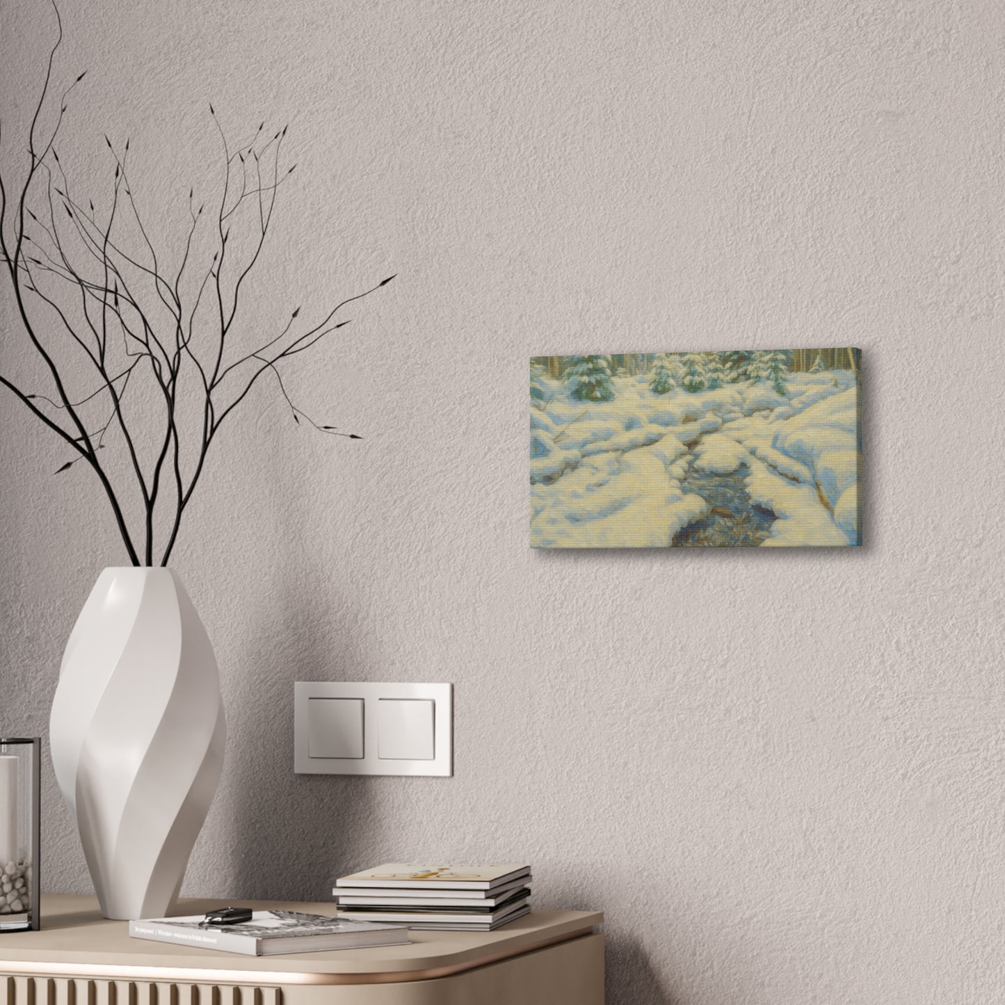 Winter Landscape Canvas Art, Nature Decor, Gallery Wall Art, Cozy Home Accent, Winter Wonderland Painting