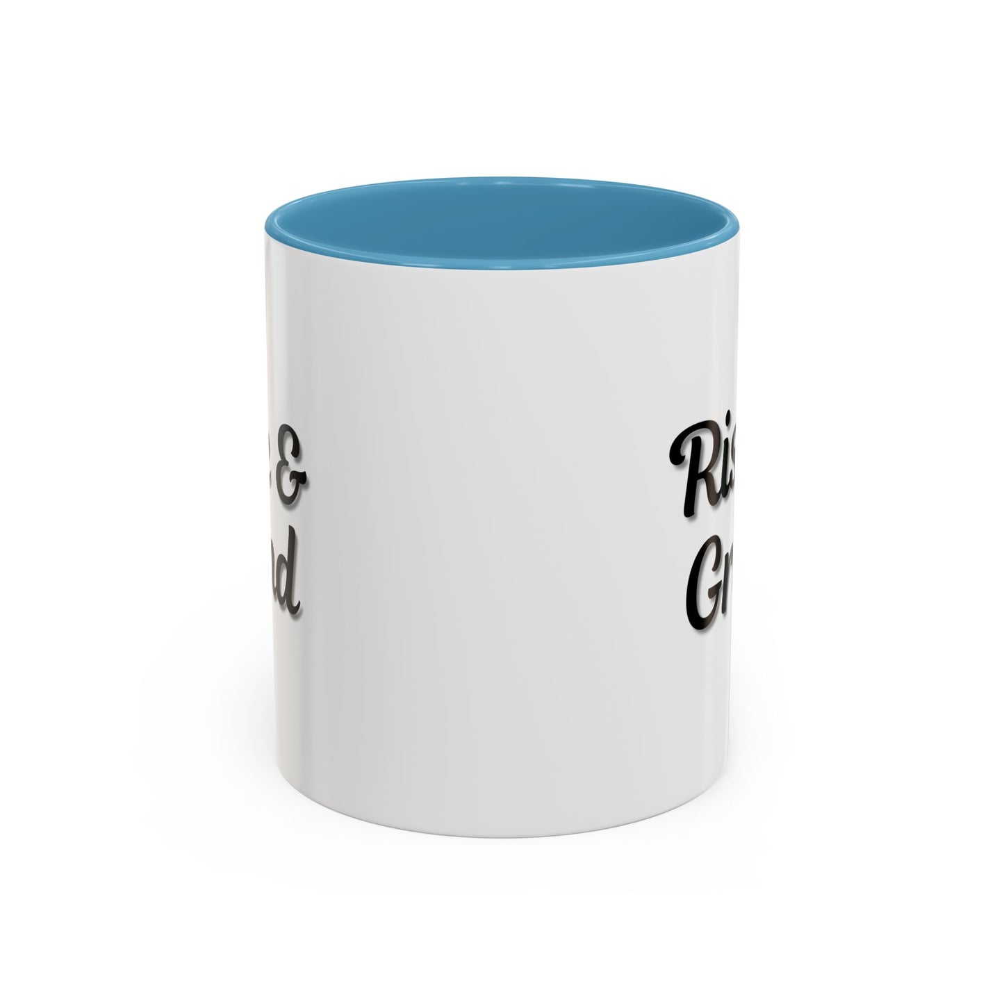 Rise & Grind Coffee Mug – Motivational Black Accent Mug for Daily Inspiration