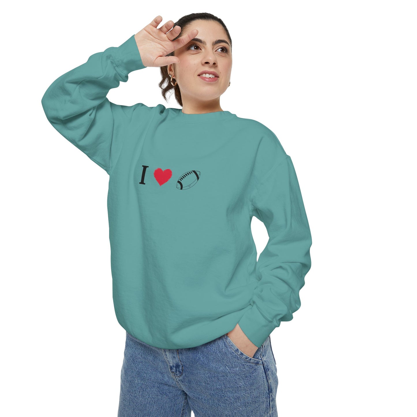Unisex Sweatshirt, I love Football, Cozy, Perfect for Everyday Wear, Gift Idea for Friends, Couples, and Special Occasions