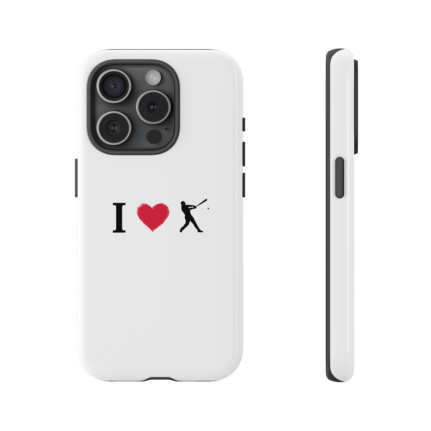 Baseball Love Phone Case, Tough Cases for Sports Lovers, i Heart Baseball Protection, Gift for Players, Cute Sports Case