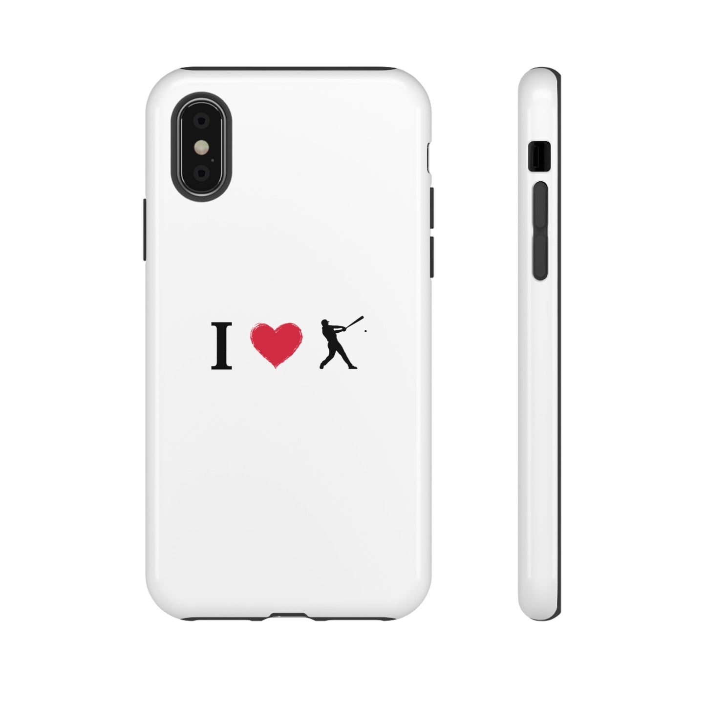 Baseball Love Phone Case, Tough Cases for Sports Lovers, i Heart Baseball Protection, Gift for Players, Cute Sports Case