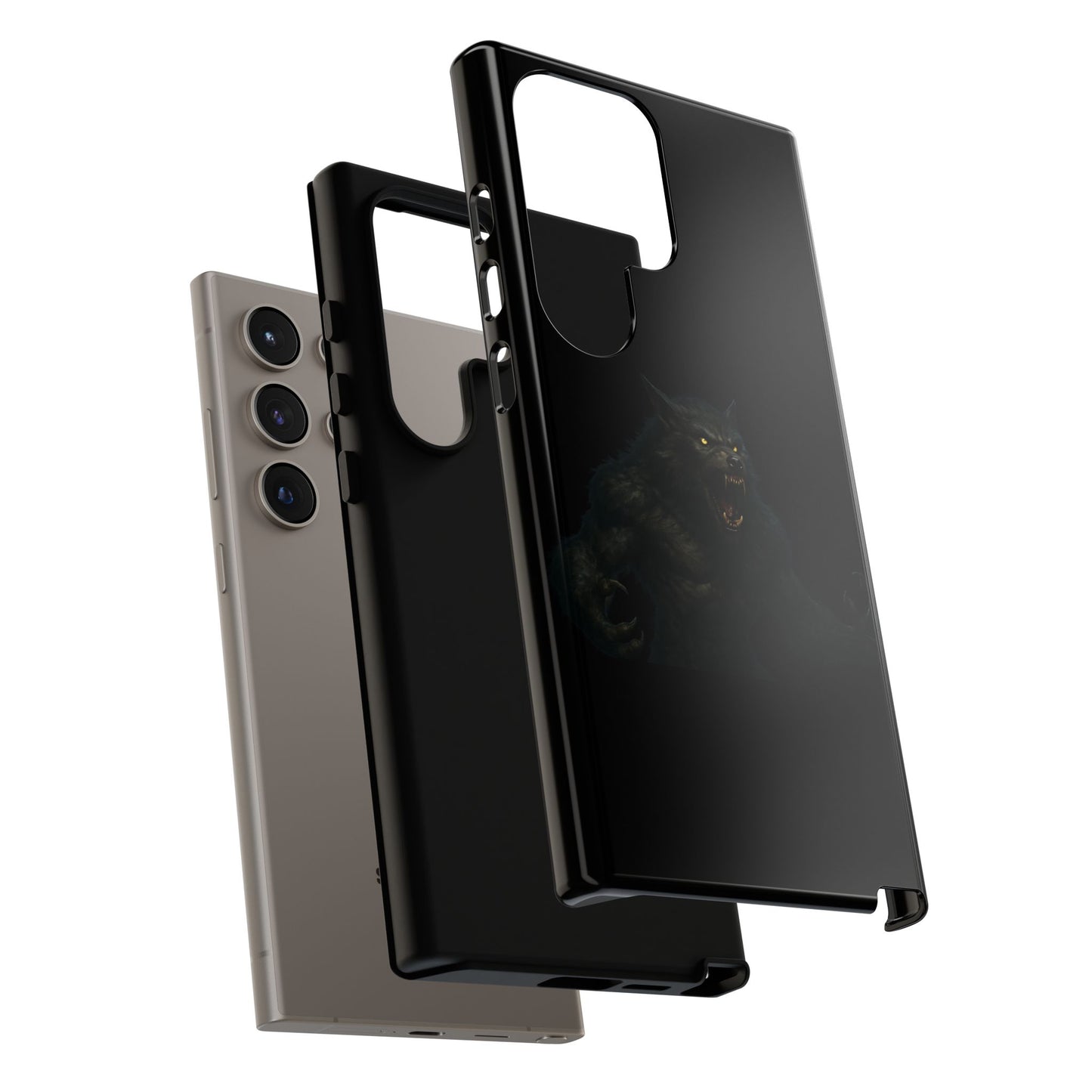 Werewolf Phone Case, Tough Cases, Black Panther Design, Gift for Animal Lovers, Phone Accessories, Fierce Phone Protection