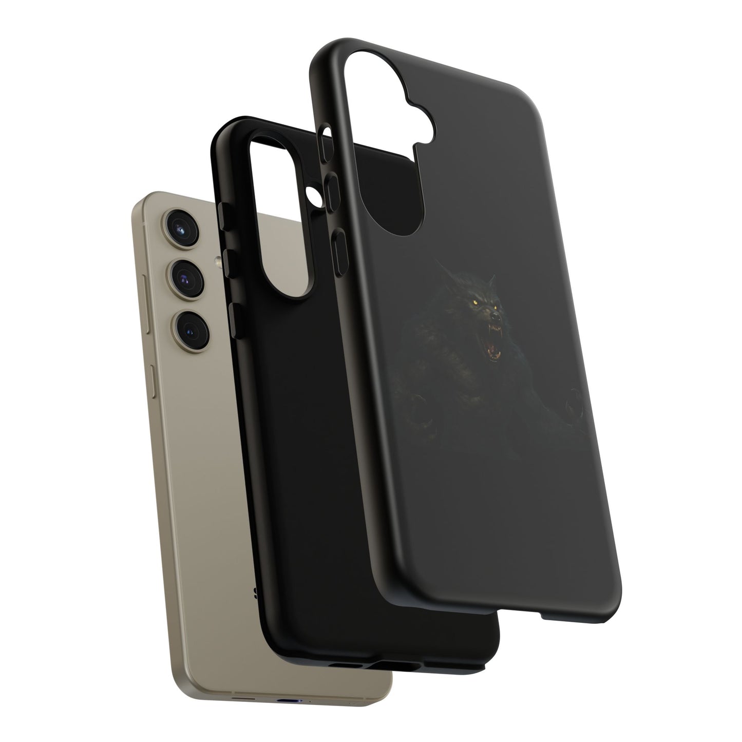 Werewolf Phone Case, Tough Cases, Black Panther Design, Gift for Animal Lovers, Phone Accessories, Fierce Phone Protection