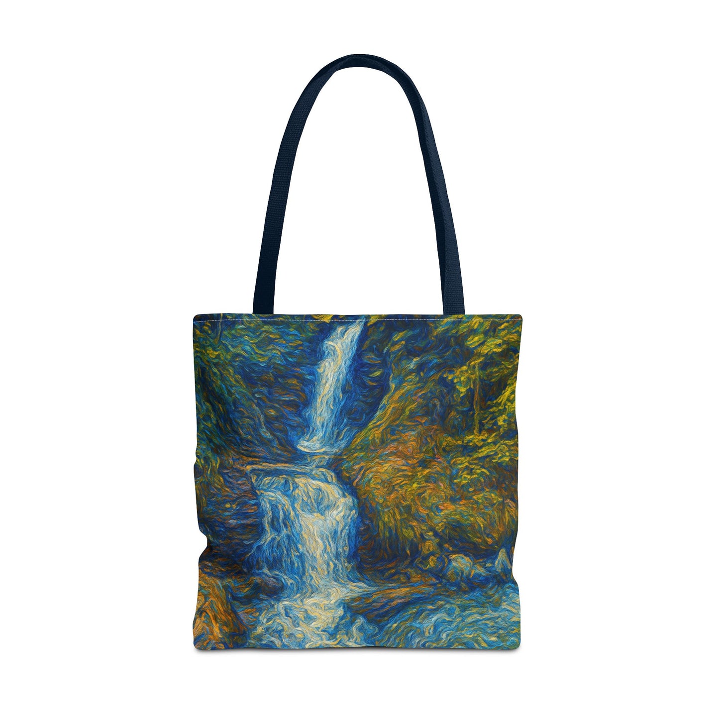 Nature-Inspired Tote Bag, Artistic Eco-Friendly Shopper, Waterfall Design, Reusable Market Bag, Gift for Nature Lovers