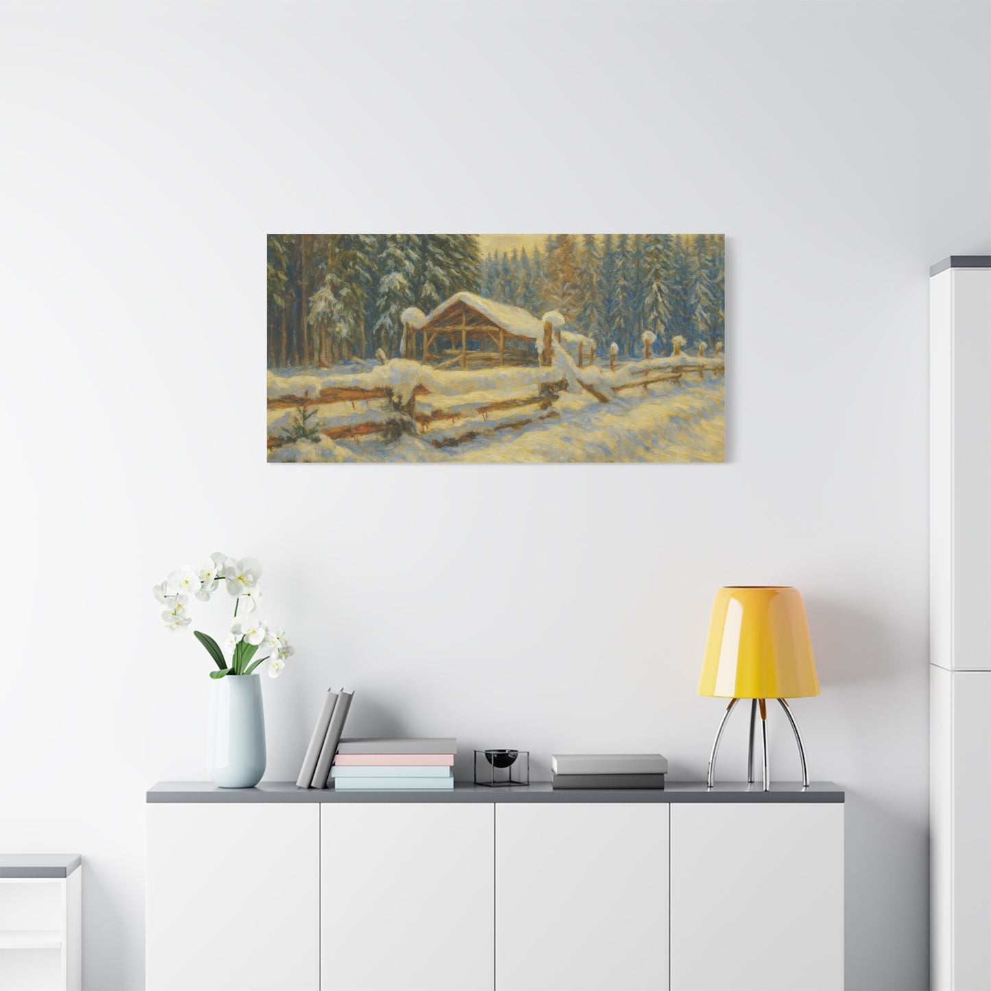 Canvas Wall Art, Winter Landscape Print, Home Decor, Rustic Art, Gift for Nature Lovers, Holiday Decoration