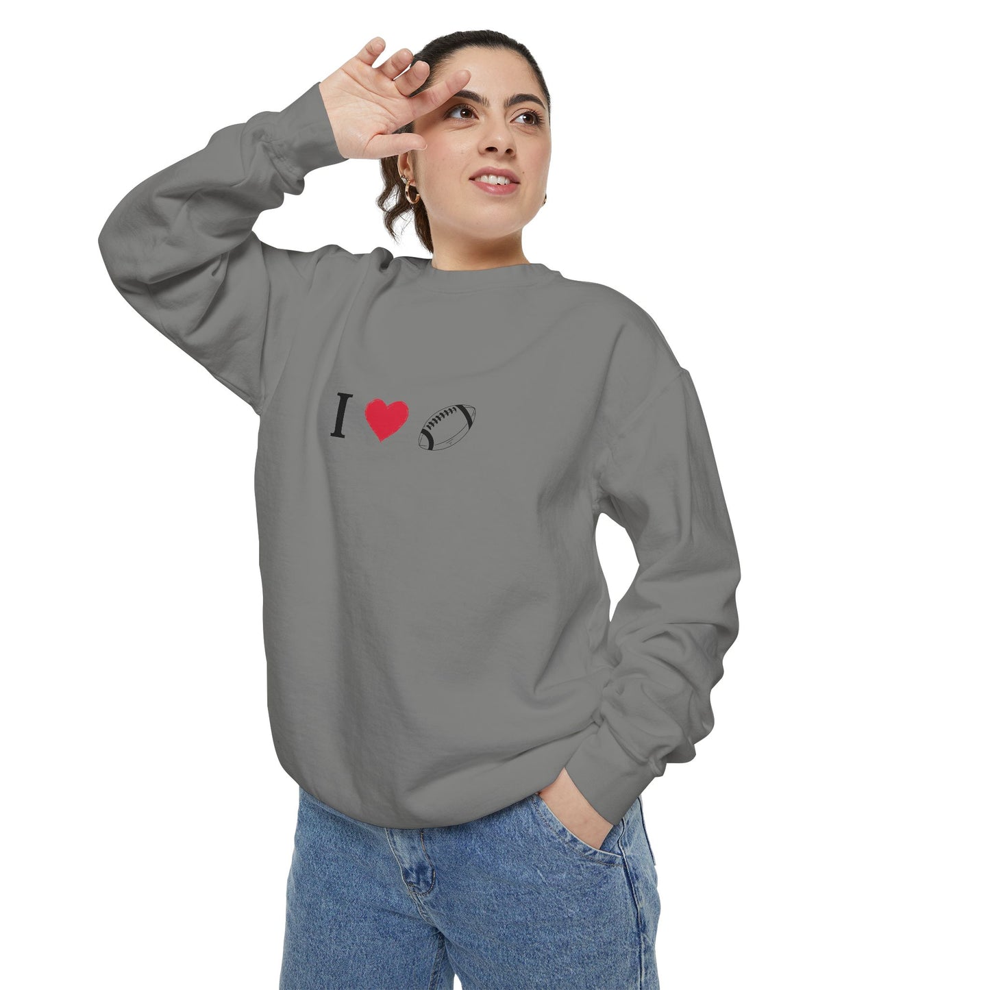 Unisex Sweatshirt, I love Football, Cozy, Perfect for Everyday Wear, Gift Idea for Friends, Couples, and Special Occasions