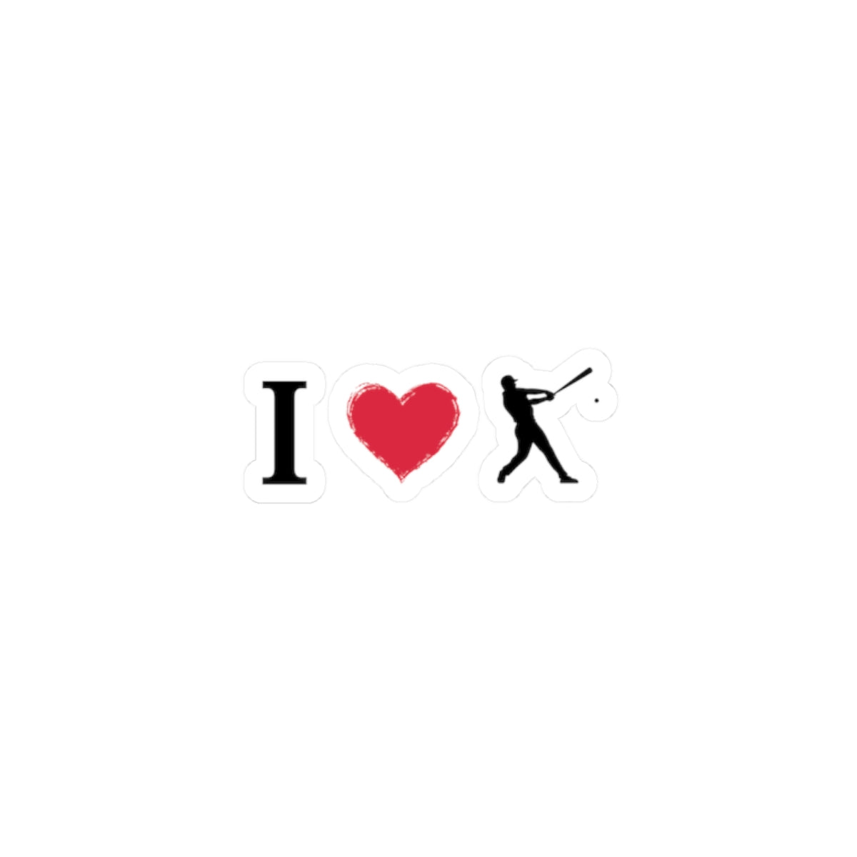 I Love Baseball Kiss-Cut Stickers | Sports Gear, Custom Decals, Laptop Stickers, Gift for Athletes, Motivational Decor