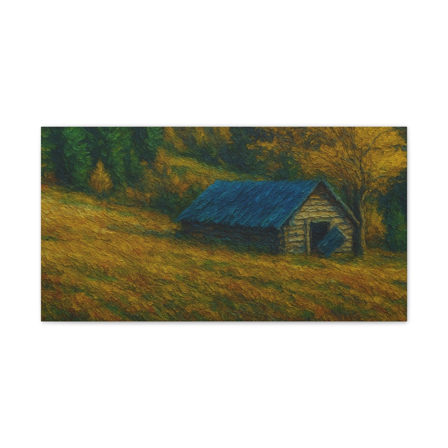 Rustic Canvas Wall Art, Nature Landscape Painting, Autumn Decor, Farmhouse Wall Art, Cozy Home Decoration