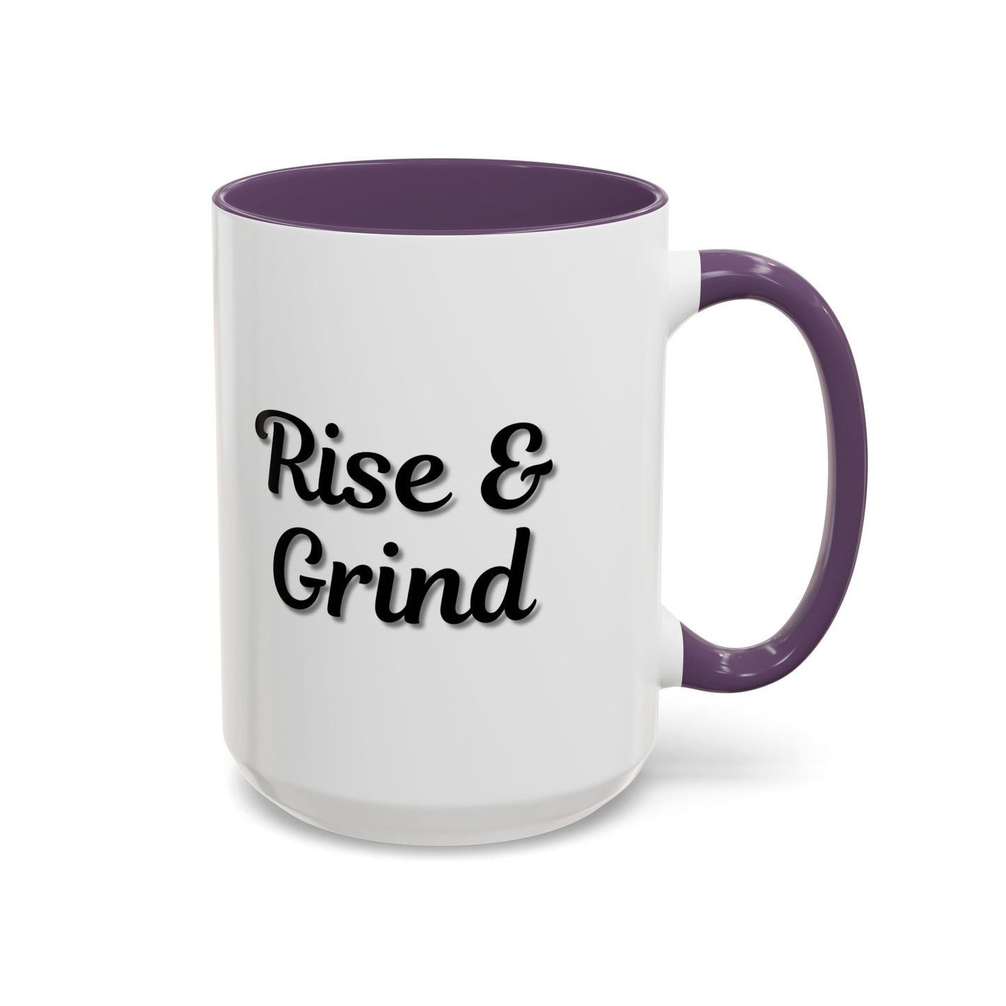 Rise & Grind Coffee Mug – Motivational Black Accent Mug for Daily Inspiration
