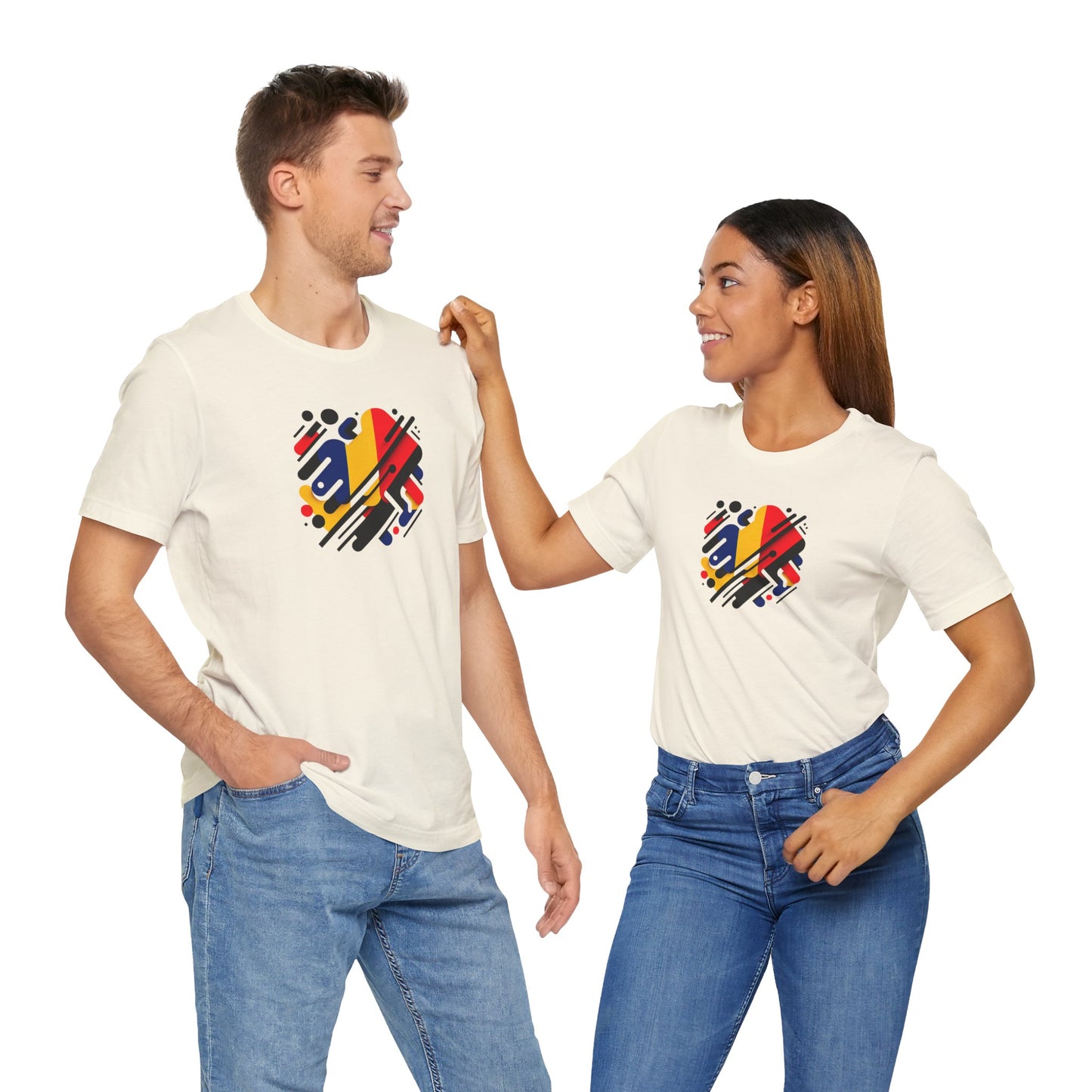 Artistic Heart Unisex Jersey Tee - Vibrant Graphic Tee, Casual Wear, Gift for Art Lovers, Birthday Surprise, Everyday Comfort