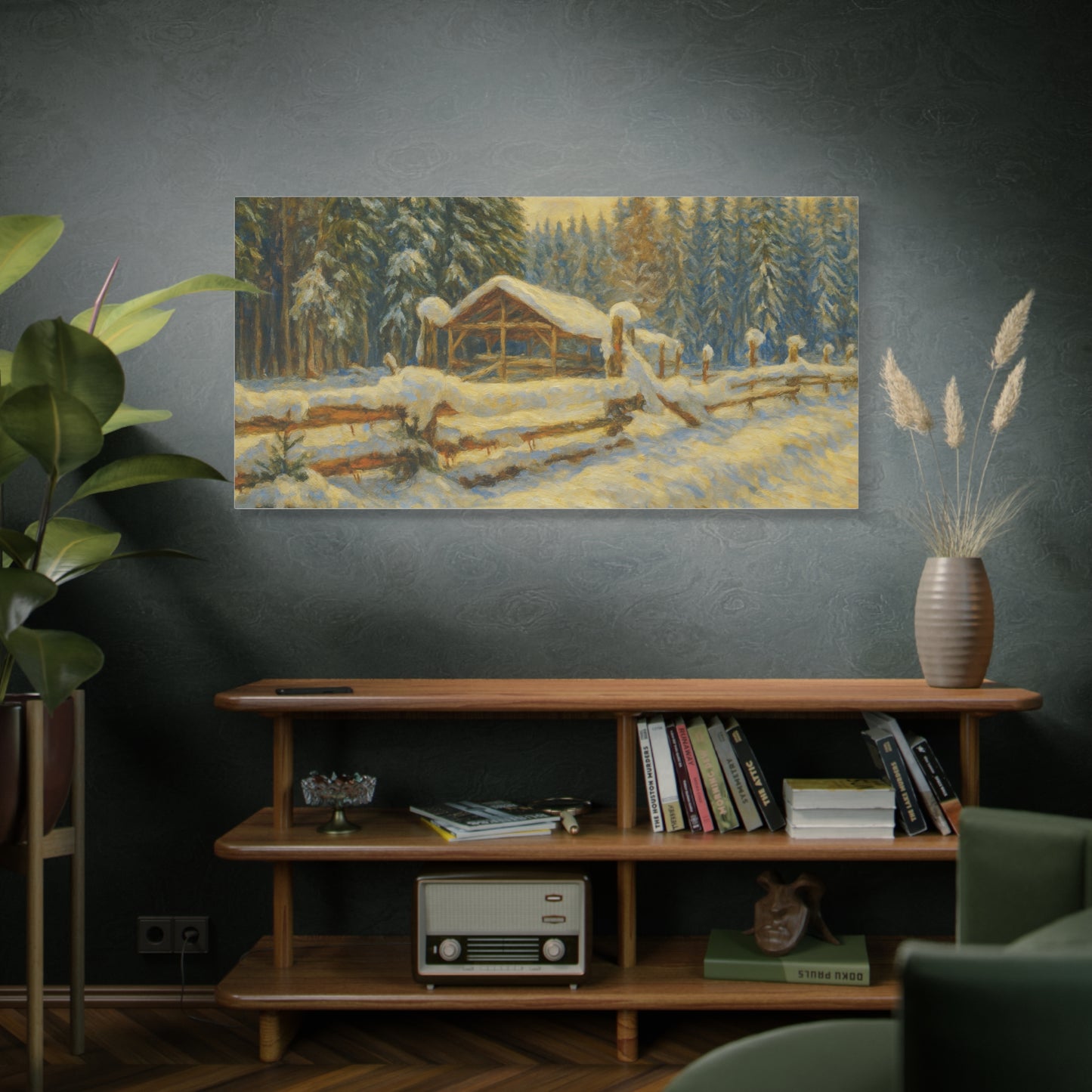 Canvas Wall Art, Winter Landscape Print, Home Decor, Rustic Art, Gift for Nature Lovers, Holiday Decoration