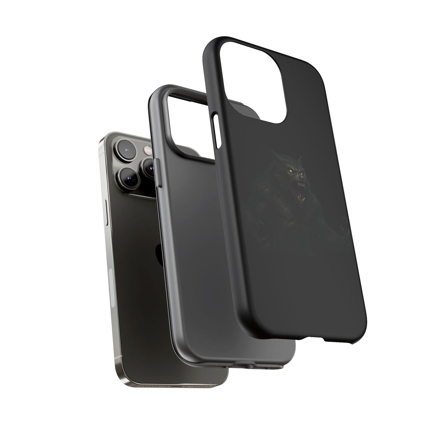Werewolf Phone Case, Tough Cases, Black Panther Design, Gift for Animal Lovers, Phone Accessories, Fierce Phone Protection
