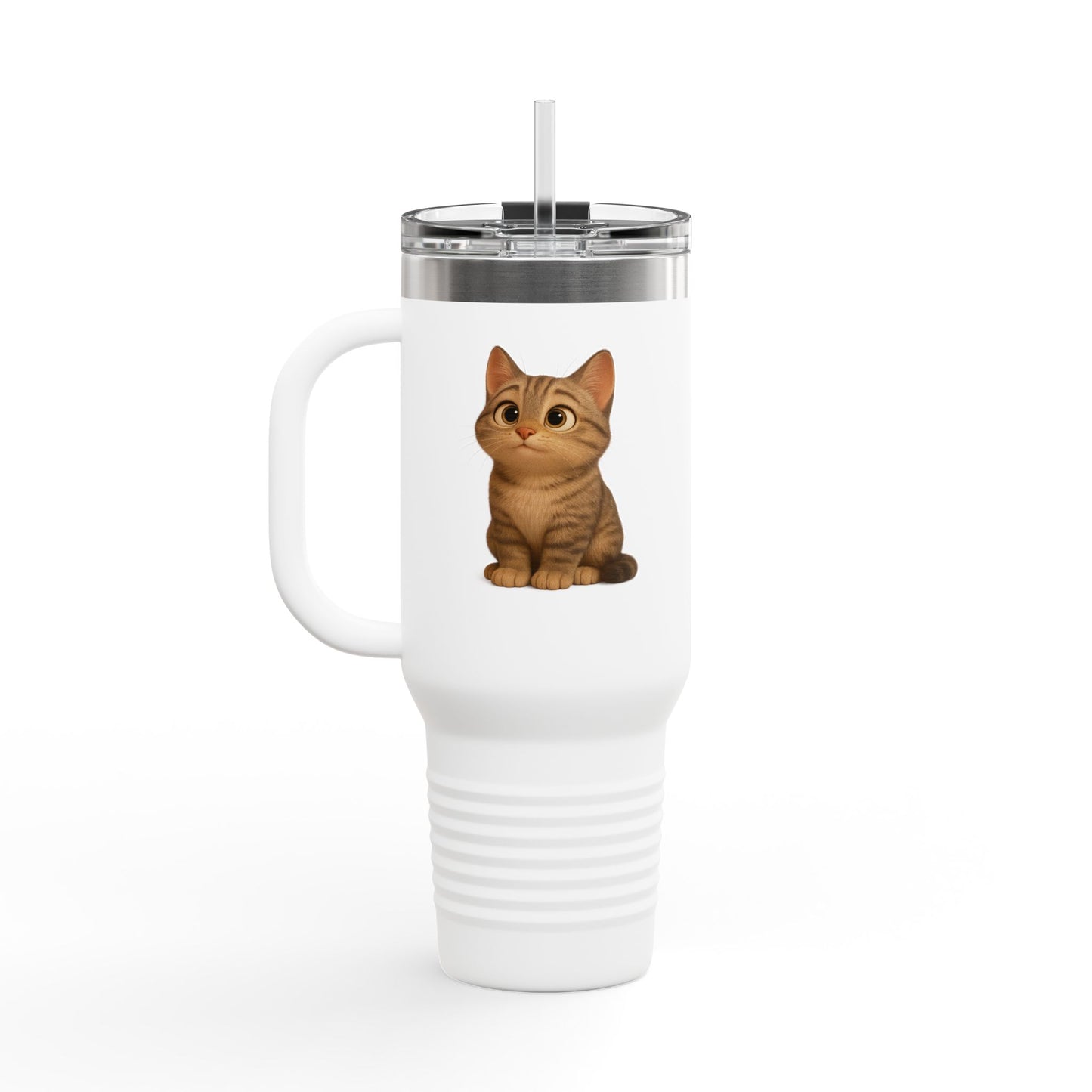 Cute Cat Insulated Travel Mug, Perfect for Pet Lovers, 40oz Coffee Cup, Travel Tumbler, Gift for Cat Lovers, Customizable Mug