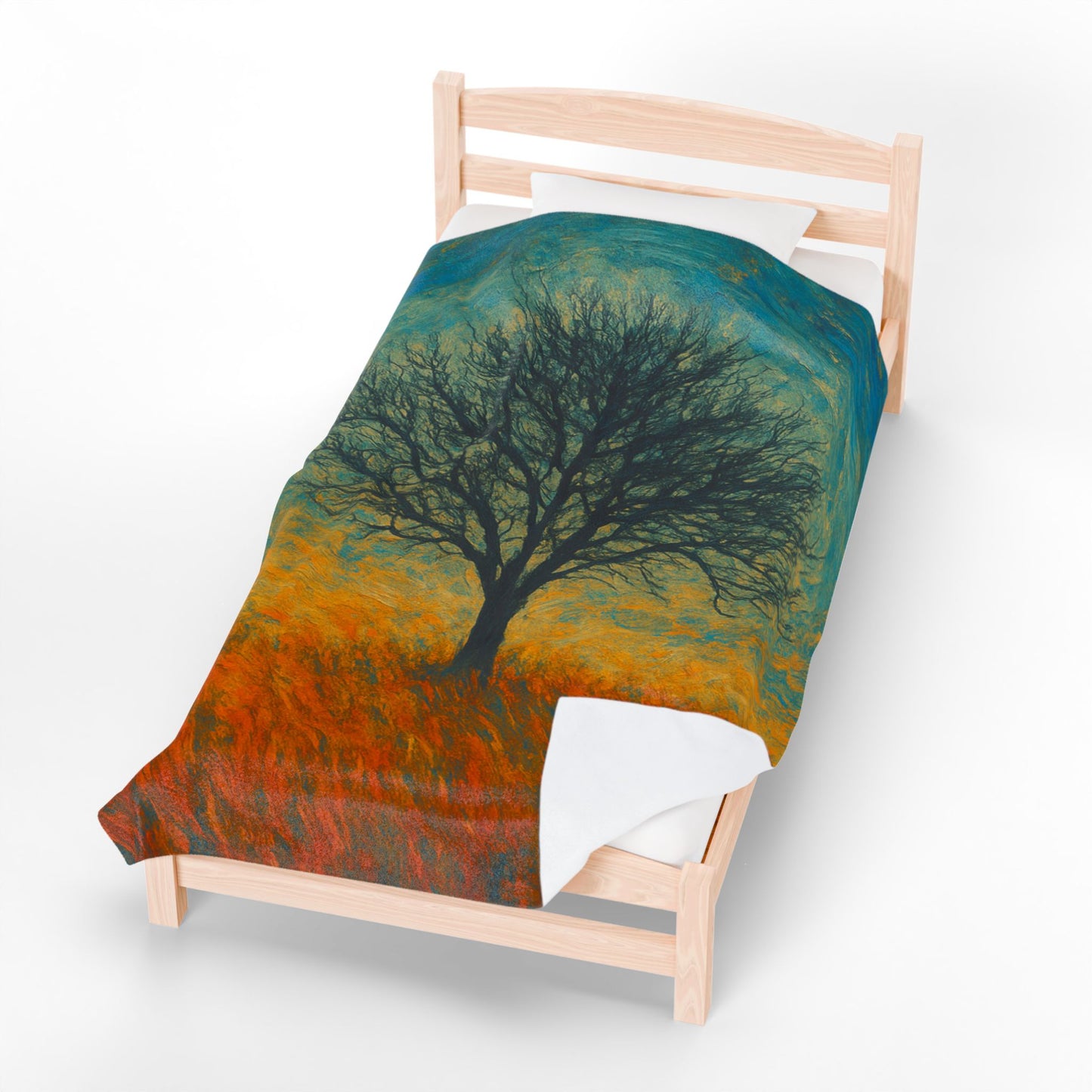Cozy Velveteen Plush Blanket with Serene Tree Design | Comfortable Home Decor, Gift for Nature Lovers, Cozy Nights, Warmth&Style
