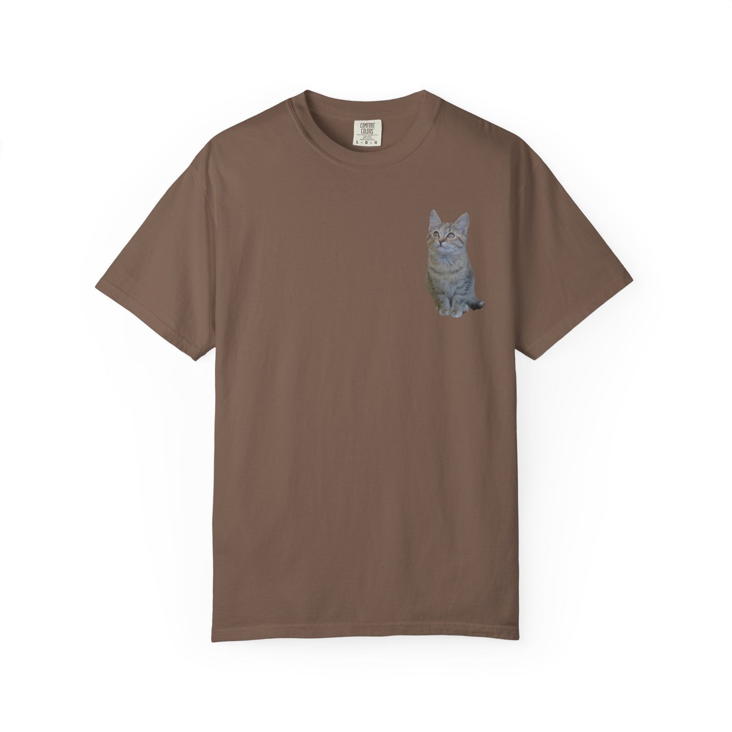 Whimsical Cat Pocket T-Shirt for Cat Lovers
