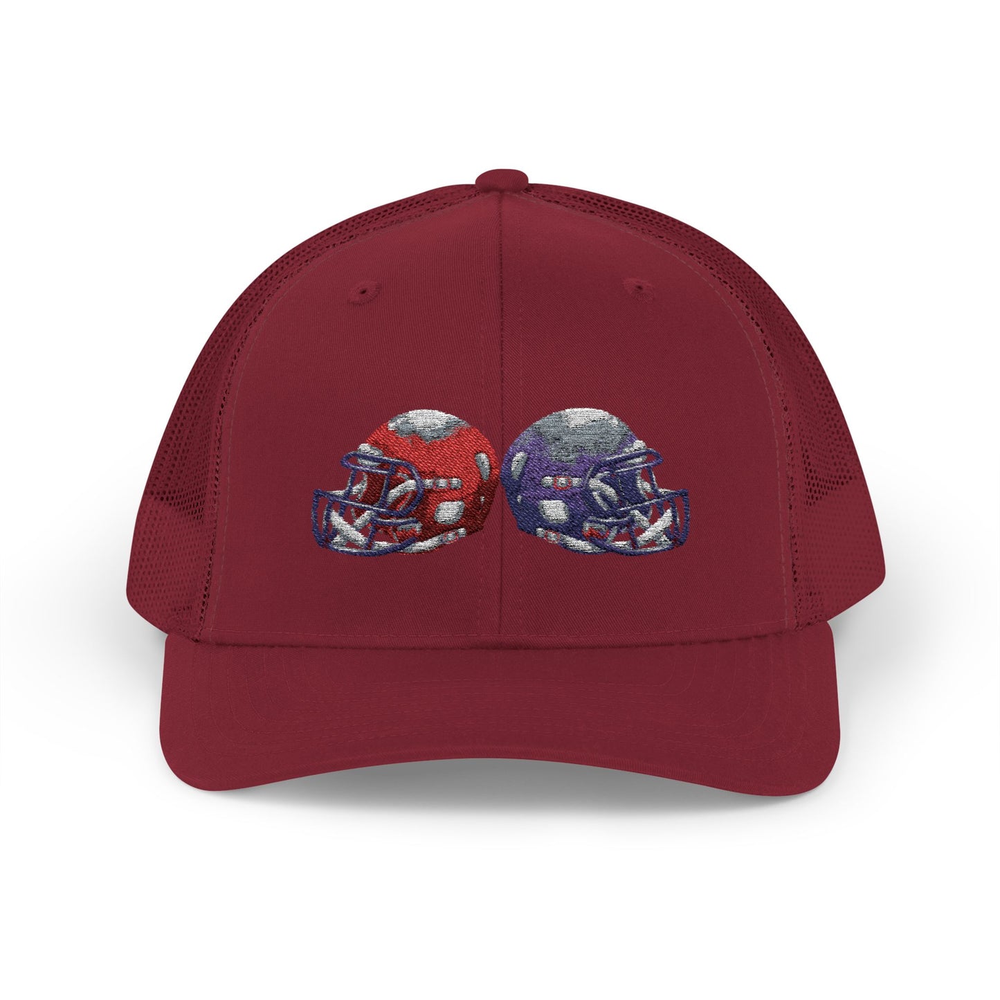 Sporty Snapback Trucker Cap with Football Helmets, Baseball Cap, Outdoor Activity Hat, Gift for Sports Fans, Team Spirit Wear