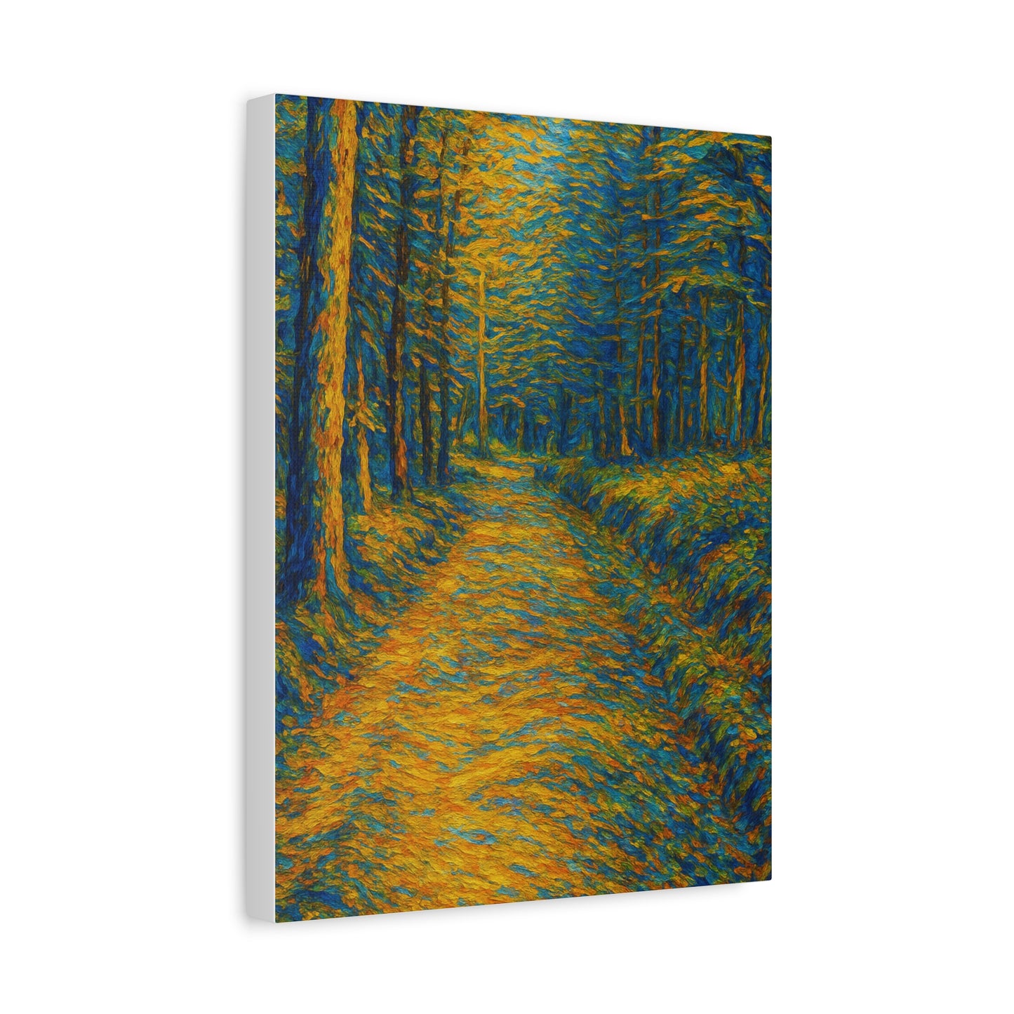 Van Gogh Style Forest Canvas Art | Nature Wall Decor, Home Office Accent, Gift for Nature Lovers, Gallery Wrapped, Living Room Wall Art