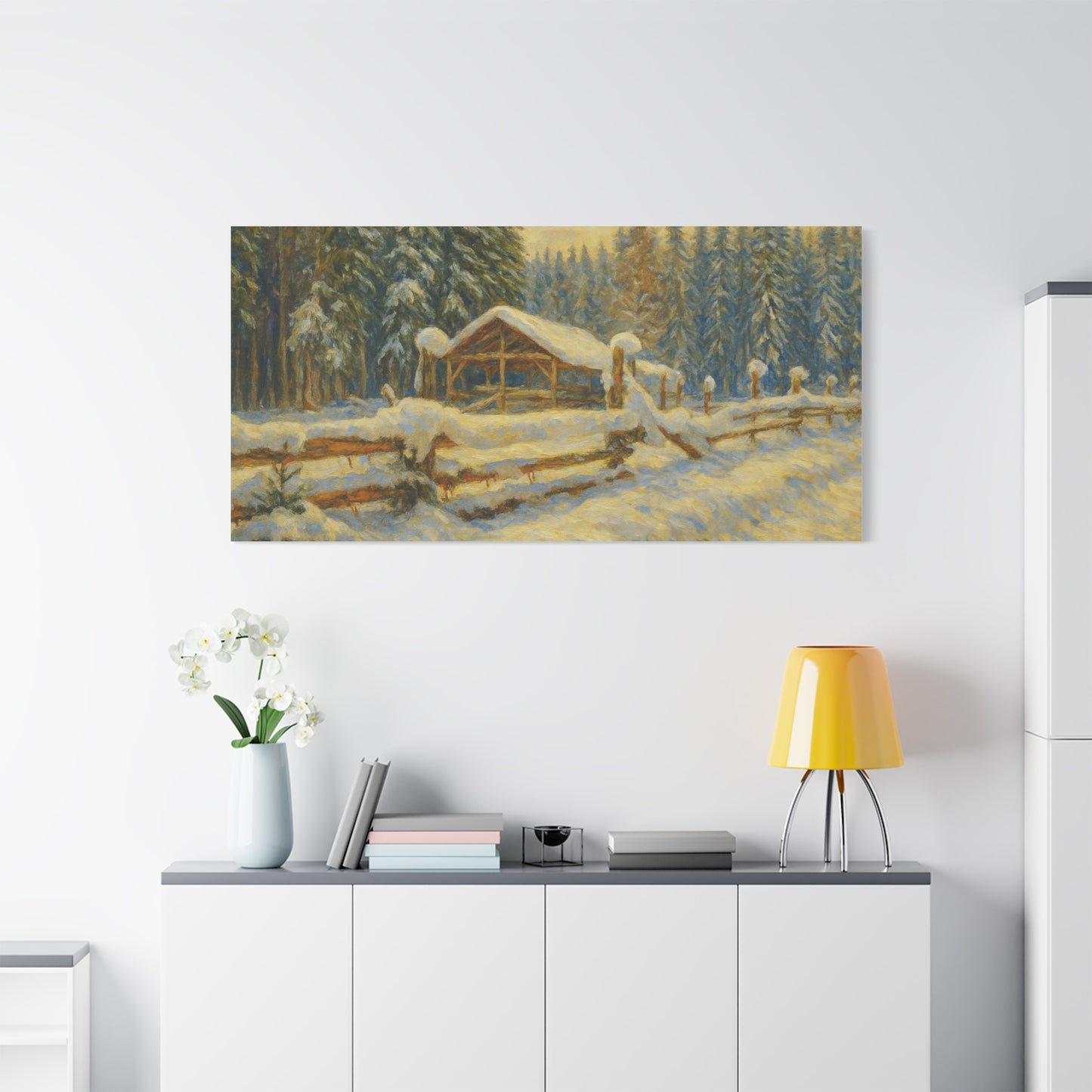 Canvas Wall Art, Winter Landscape Print, Home Decor, Rustic Art, Gift for Nature Lovers, Holiday Decoration