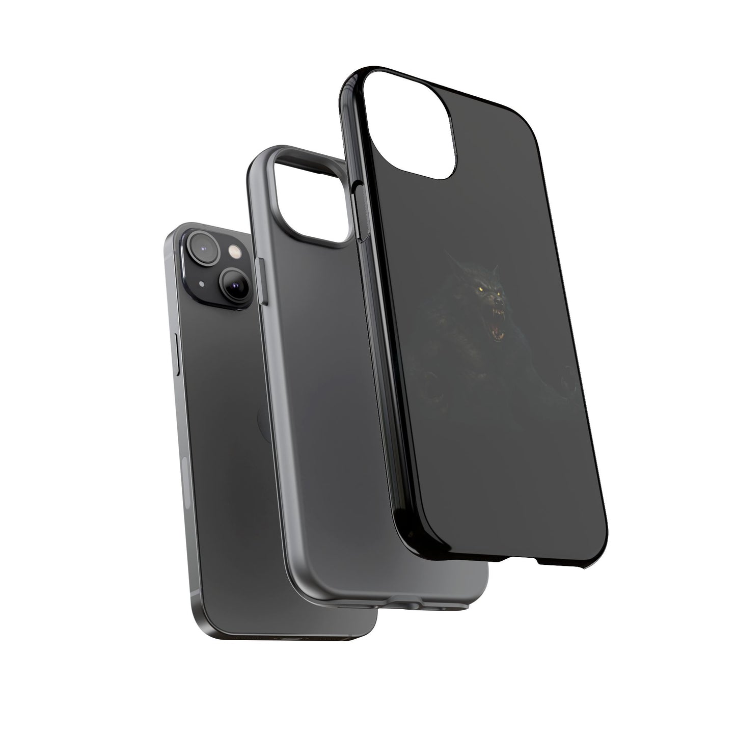 Werewolf Phone Case, Tough Cases, Black Panther Design, Gift for Animal Lovers, Phone Accessories, Fierce Phone Protection