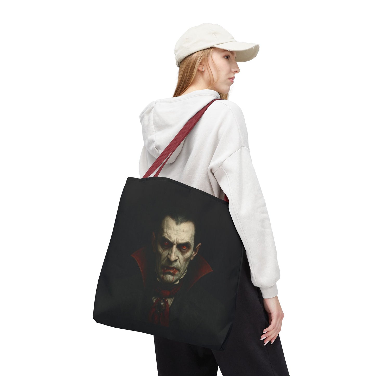 Vampire Haunted Tote Bag, Spooky Shopping Bag, Halloween Accessory, Gothic Style Handbag, Perfect for Halloween Parties, Unisex Tote