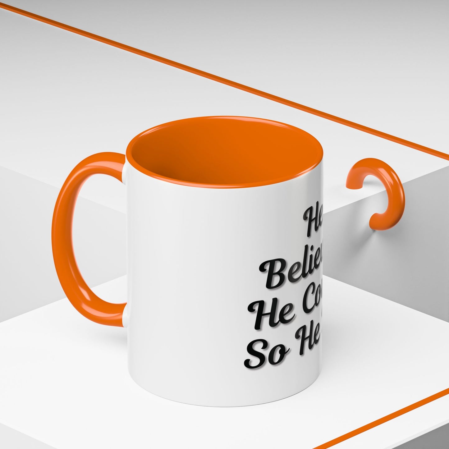 Inspirational Accent Coffee Mug - 'He Believed He Could, So He Did' - Perfect Gift for Motivational Moments