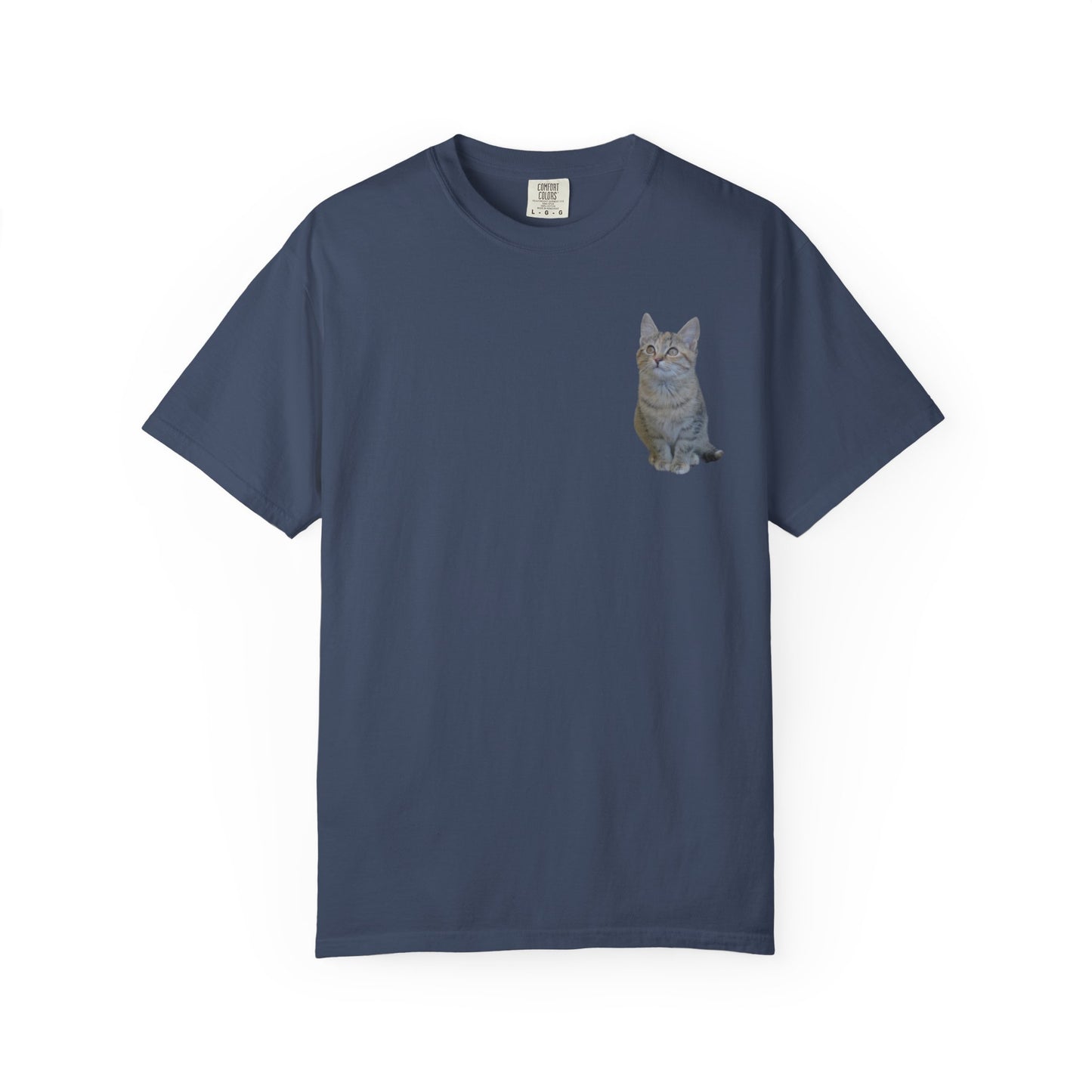 Whimsical Cat Pocket T-Shirt for Cat Lovers