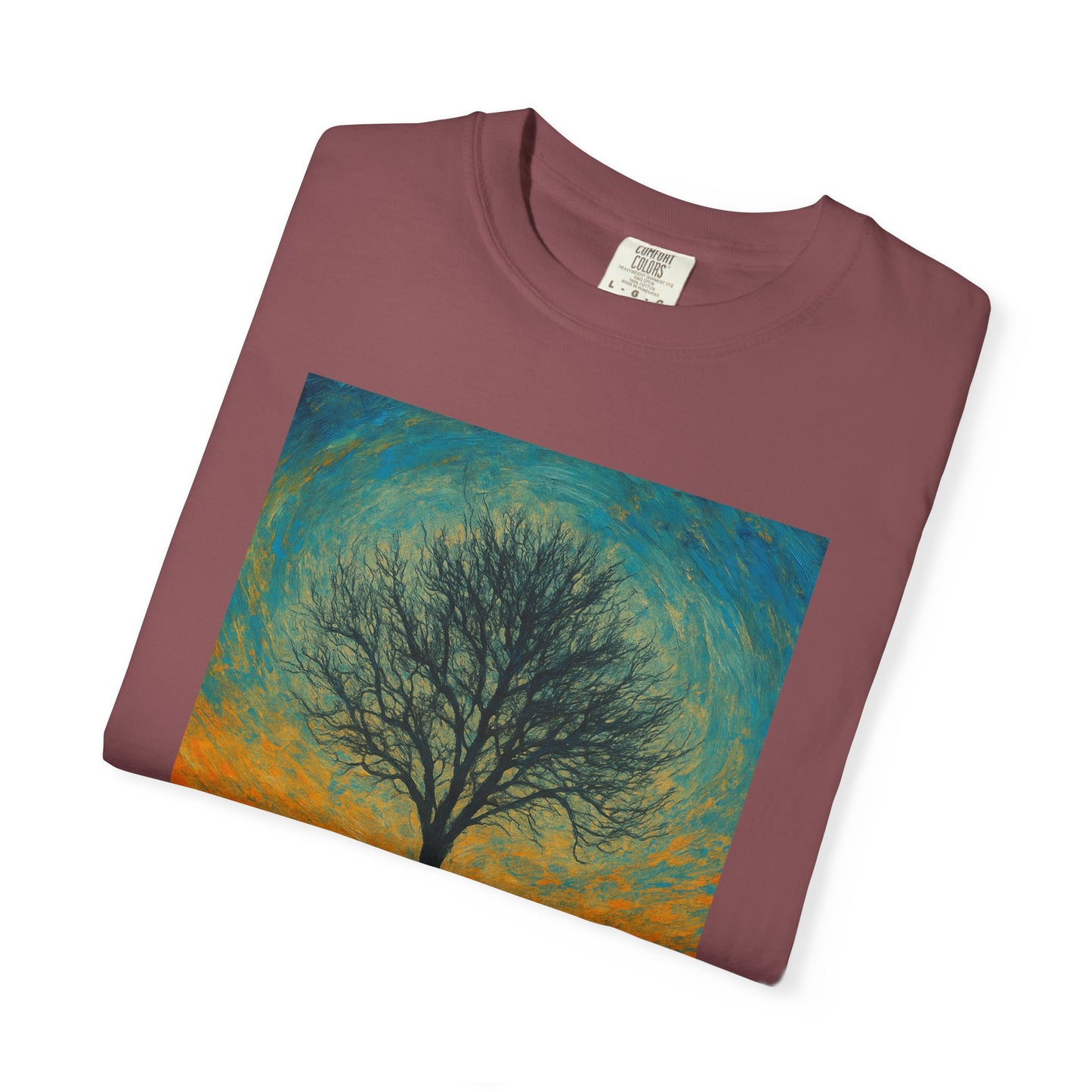 Nature-Themed Unisex Garment-Dyed T-Shirt - Tree Design, Bohemian Tee, Nature Lover Gift, Eco-Friendly Fashion, Casual Wear