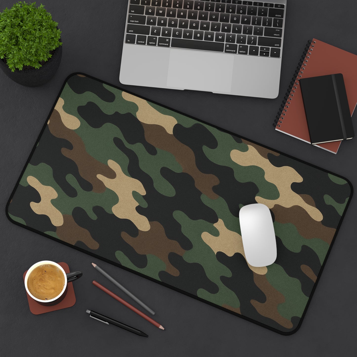 Camouflage Desk Mat - Stylish Workspace Decor, Gamer Mouse Pad, Home Office Accessory, Military Theme, Durable and Functional
