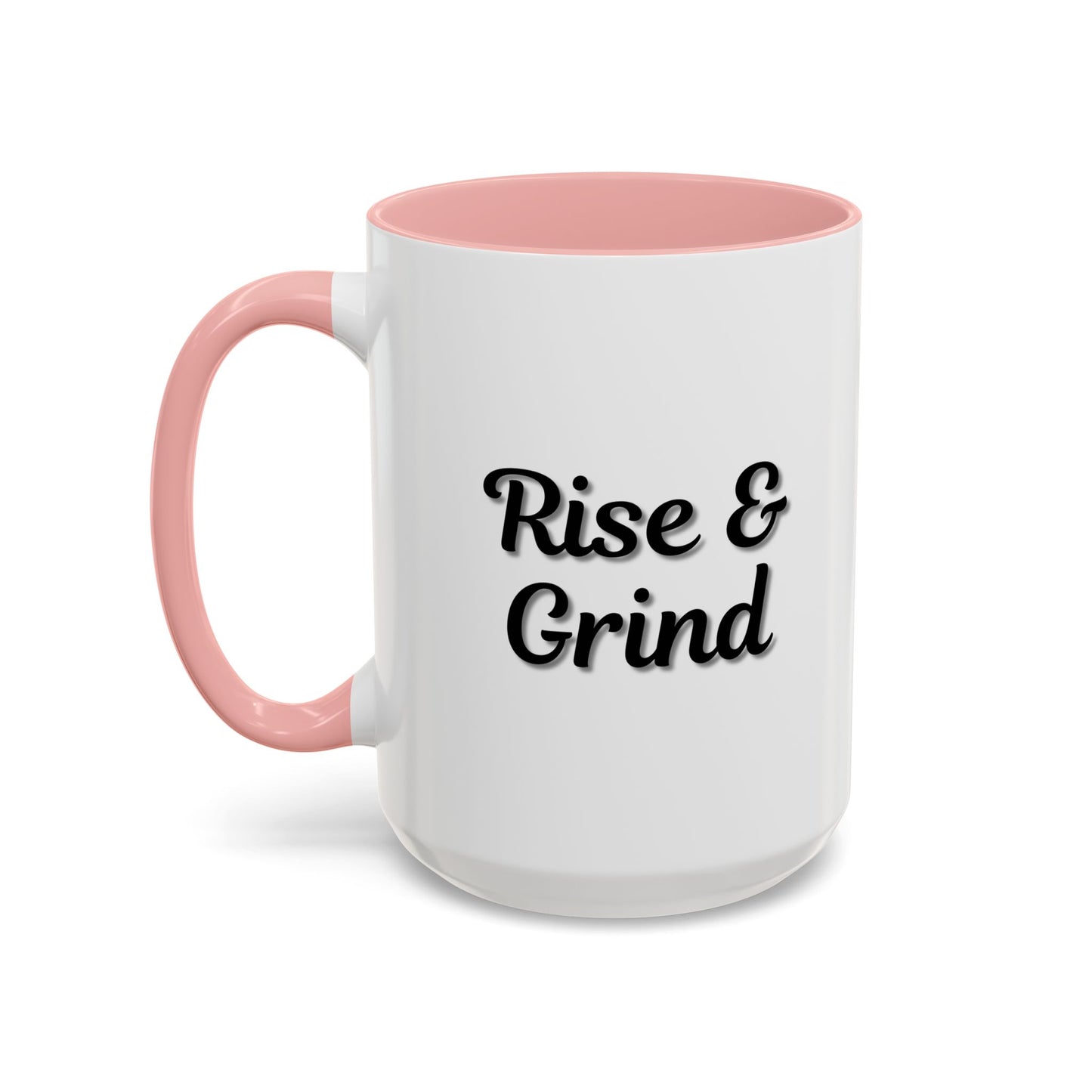 Rise & Grind Coffee Mug – Motivational Black Accent Mug for Daily Inspiration