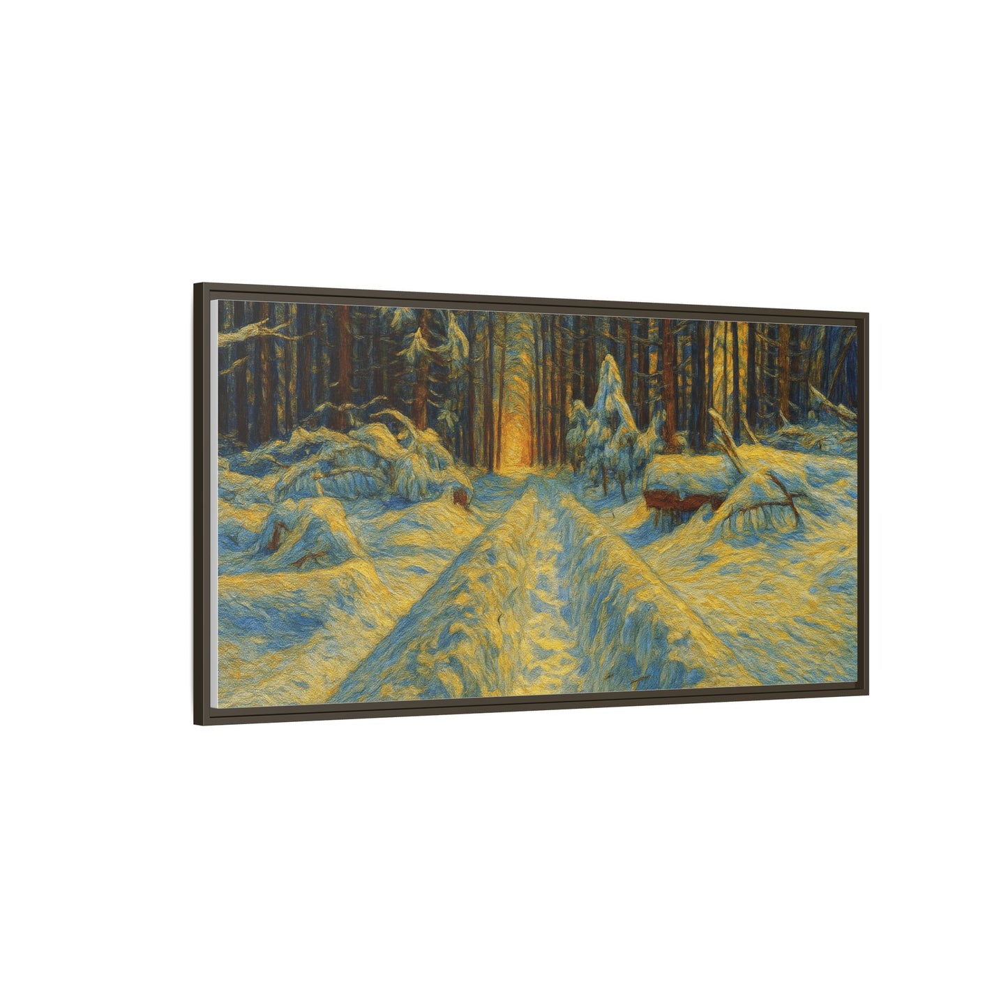 Canvas Art, Winter Landscape Wall Decor, Nature Lovers Gift, Seasonal Decor, Holiday Wall Art, Cozy Home Decoration, Framed Matte Canvas