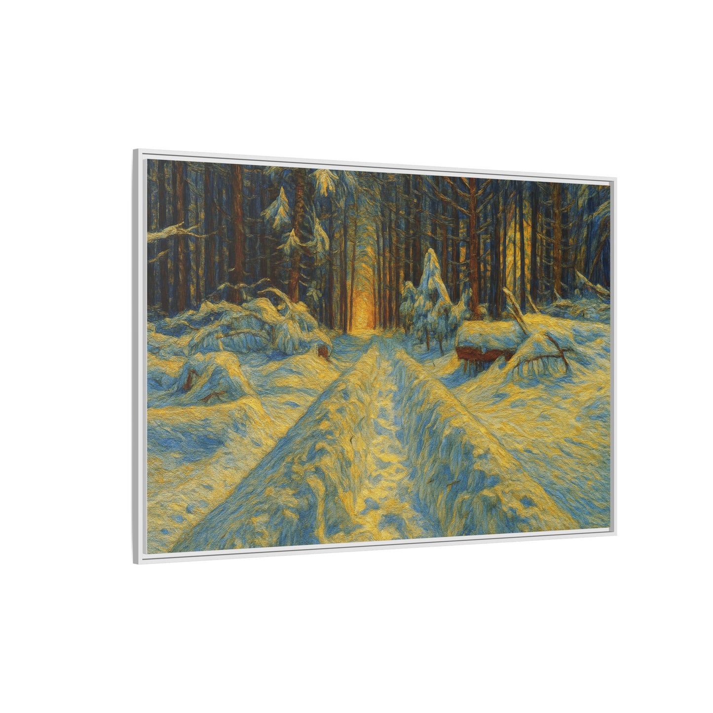 Canvas Art, Winter Landscape Wall Decor, Nature Lovers Gift, Seasonal Decor, Holiday Wall Art, Cozy Home Decoration, Framed Matte Canvas