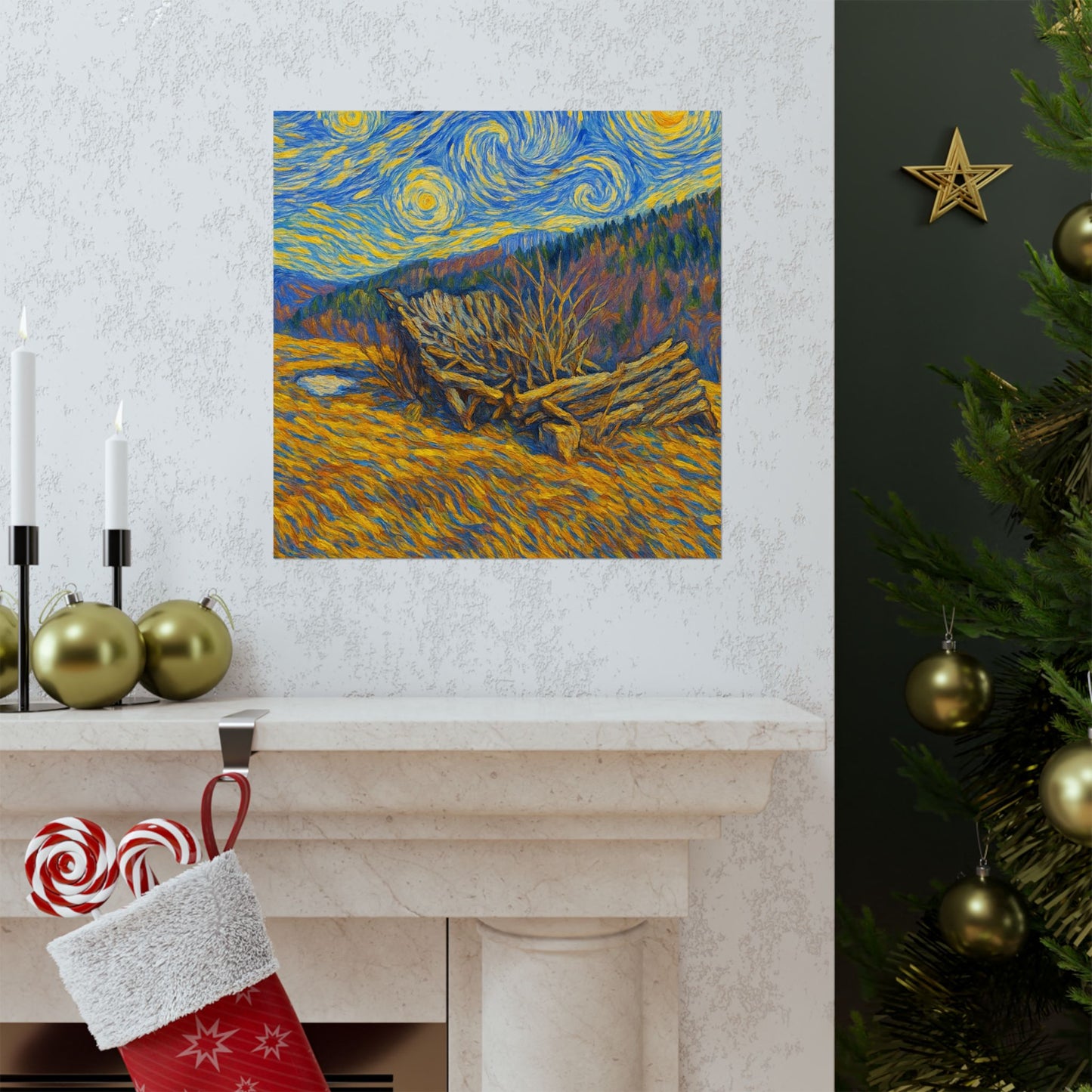 Matte Vertical Posters of Starry Night - Art Print for Home Decor, Wall Art, Gift for Art Lovers, Bacground for Celebrations