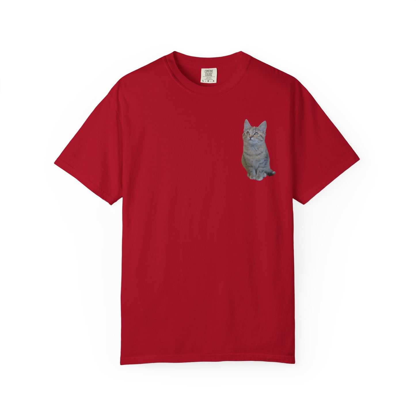 Whimsical Cat Pocket T-Shirt for Cat Lovers