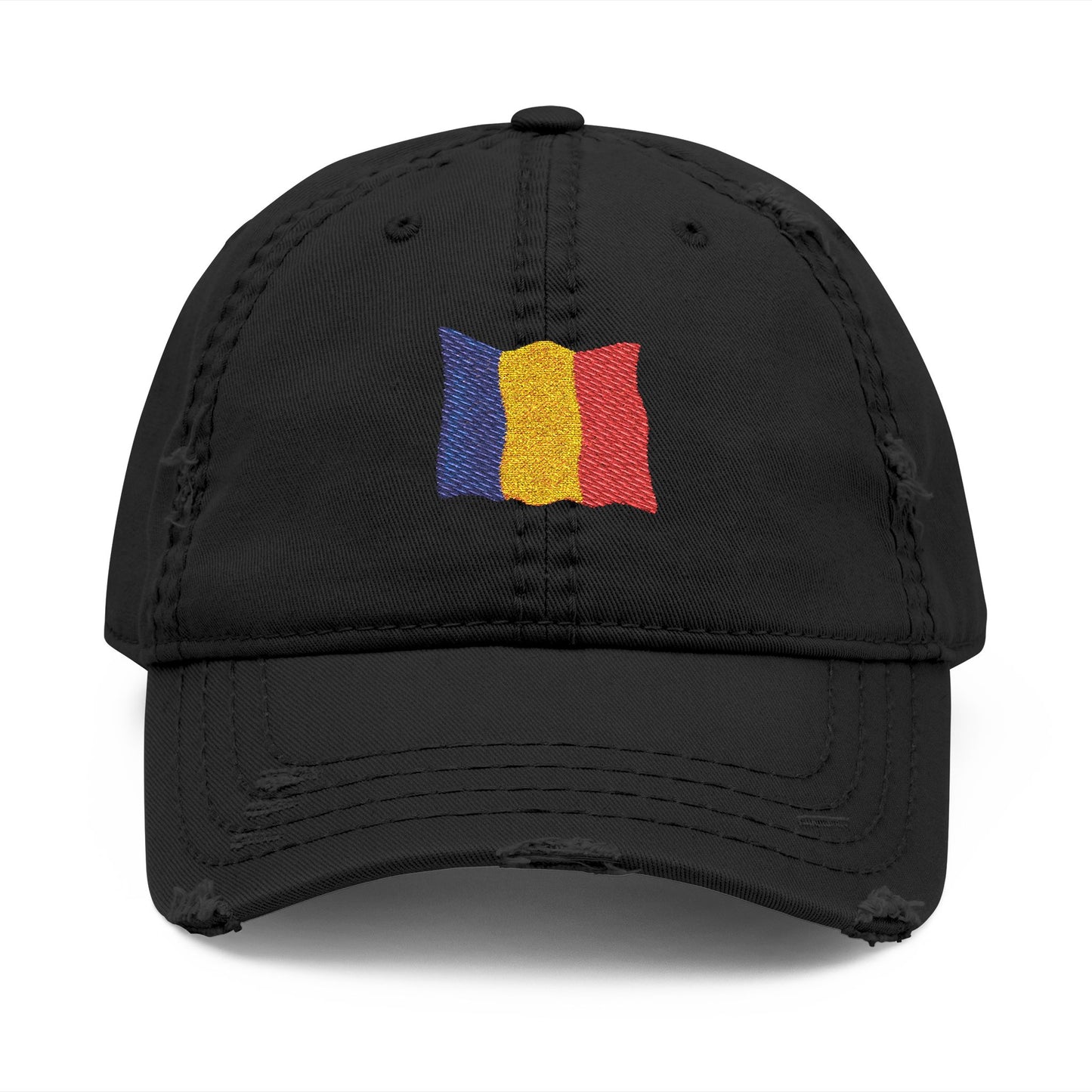 Embroidered Distressed Romanian Flag Dad Hat | Casual Cap for Everyday Style, Perfect Gift for Dad, Summer Outings, Festivals, Family Events