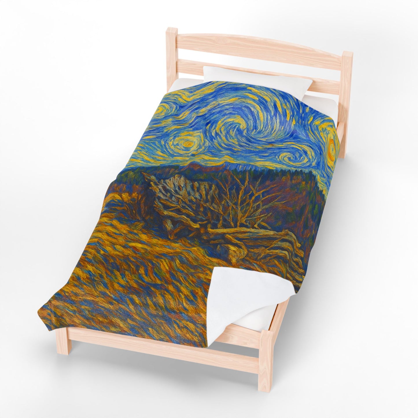 Starry Night Velveteen Plush Blanket, Cozy Throw Blanket for Home Decor, Gift for Art Lovers, Perfect for Christmas or Home Warmth