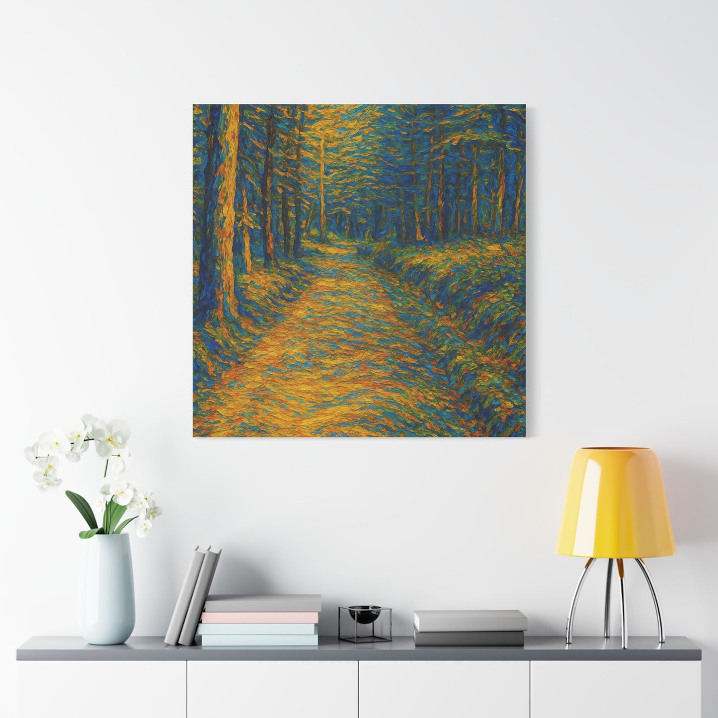 Van Gogh Style Forest Canvas Art | Nature Wall Decor, Home Office Accent, Gift for Nature Lovers, Gallery Wrapped, Living Room Wall Art