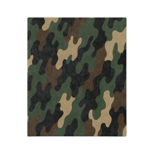 Cozy Camo Velveteen Microfiber Blanket - Soft, Warm, Perfect for Camping, Outdoors, Military Theme, Home Decor, Gift Idea