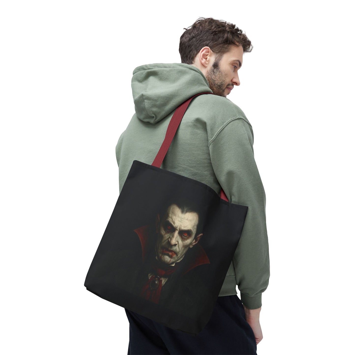 Vampire Haunted Tote Bag, Spooky Shopping Bag, Halloween Accessory, Gothic Style Handbag, Perfect for Halloween Parties, Unisex Tote