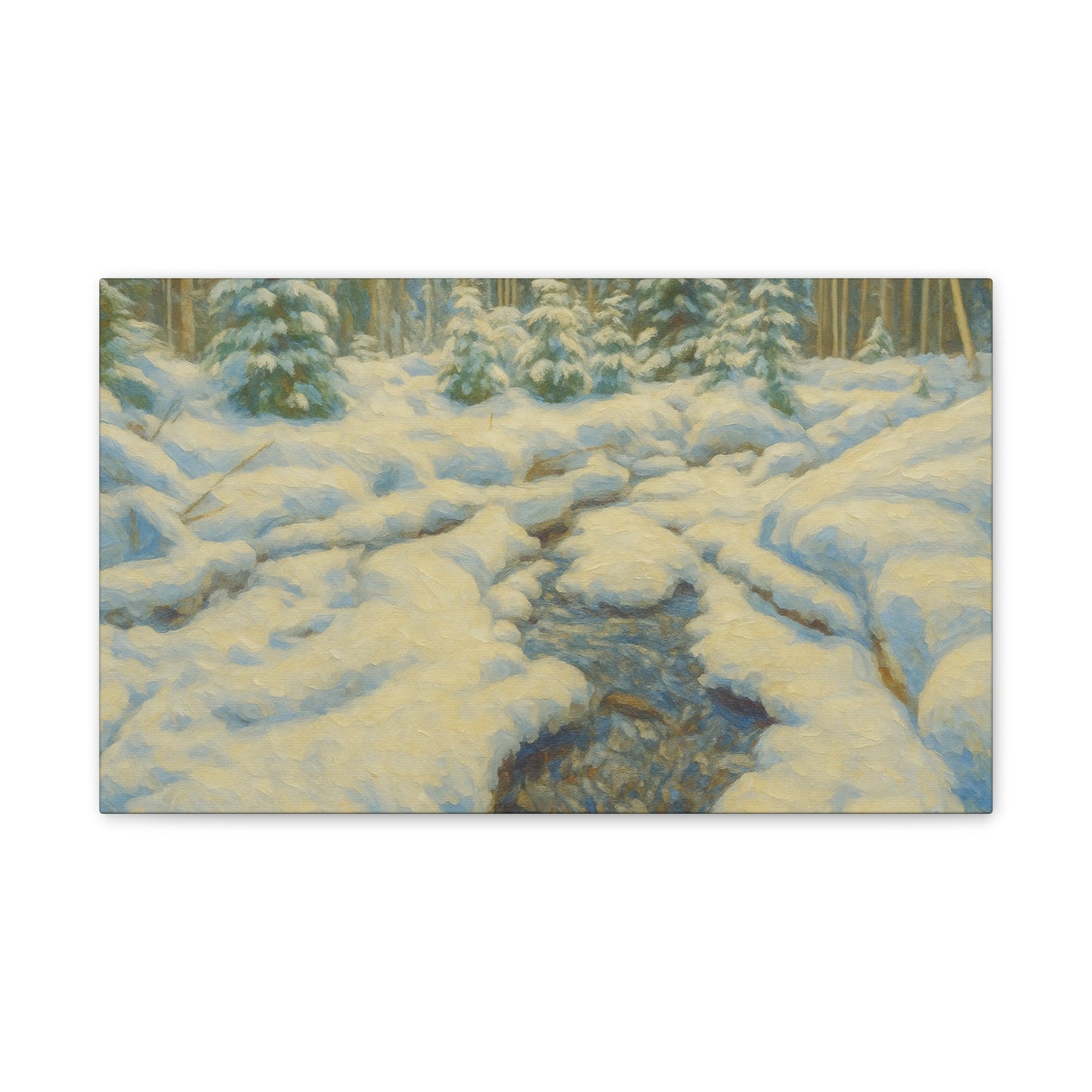 Winter Landscape Canvas Art, Nature Decor, Gallery Wall Art, Cozy Home Accent, Winter Wonderland Painting