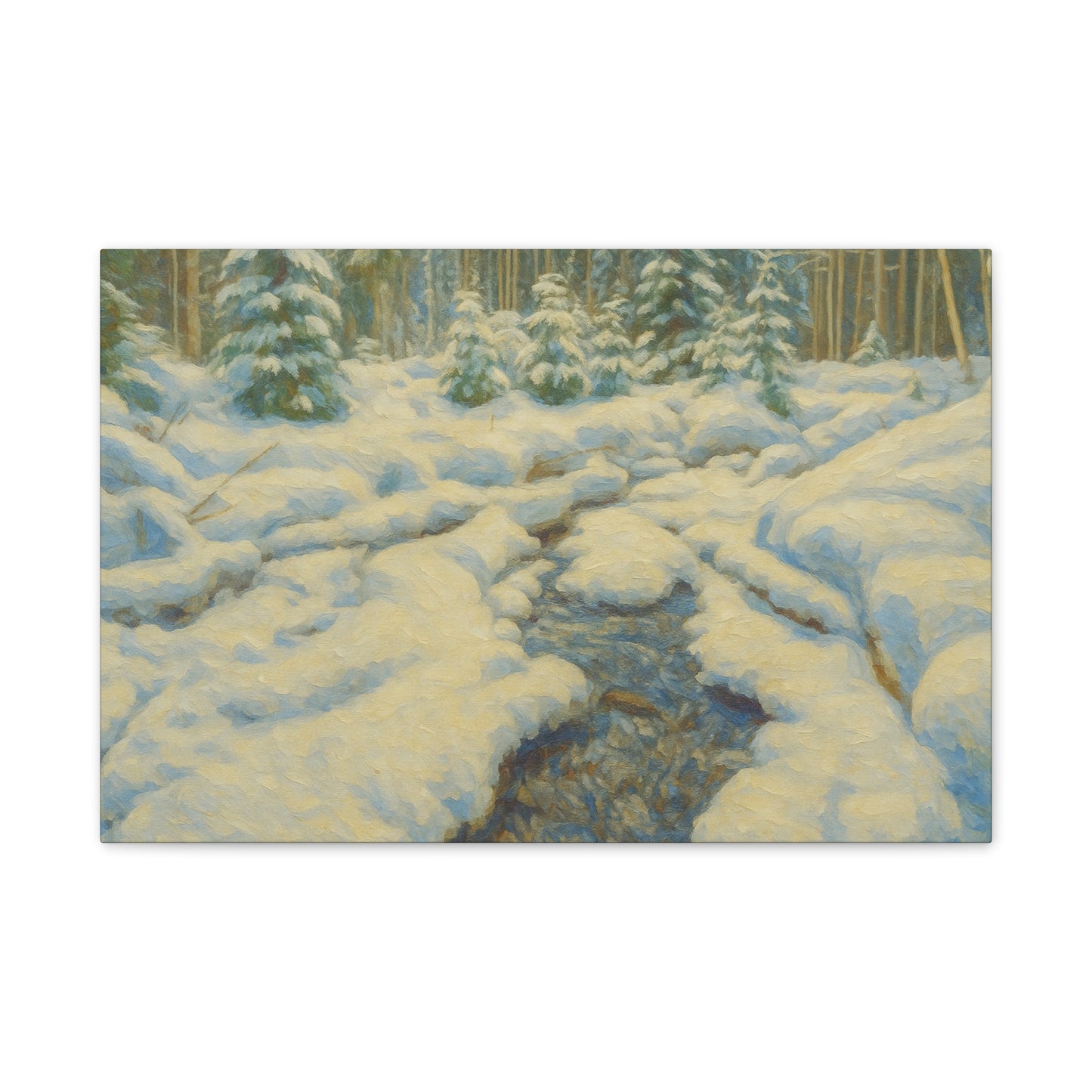 Winter Landscape Canvas Art, Nature Decor, Gallery Wall Art, Cozy Home Accent, Winter Wonderland Painting
